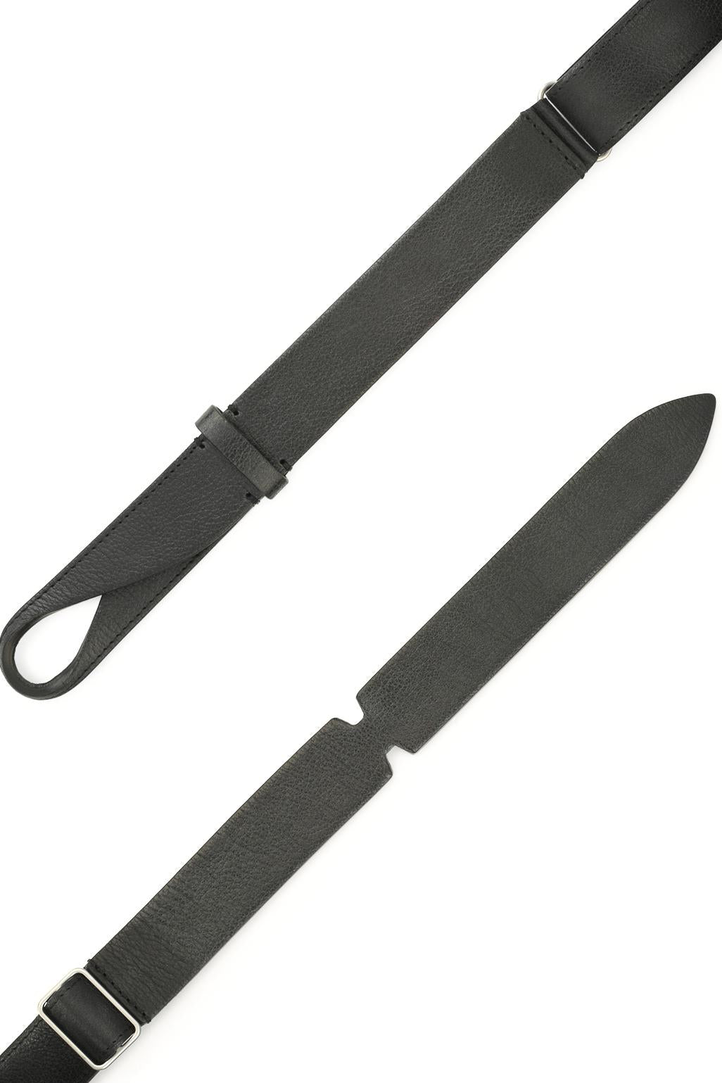 Orciani Cintura senza fibbia in pelle chevrette NB0074-CHE/2 NERO