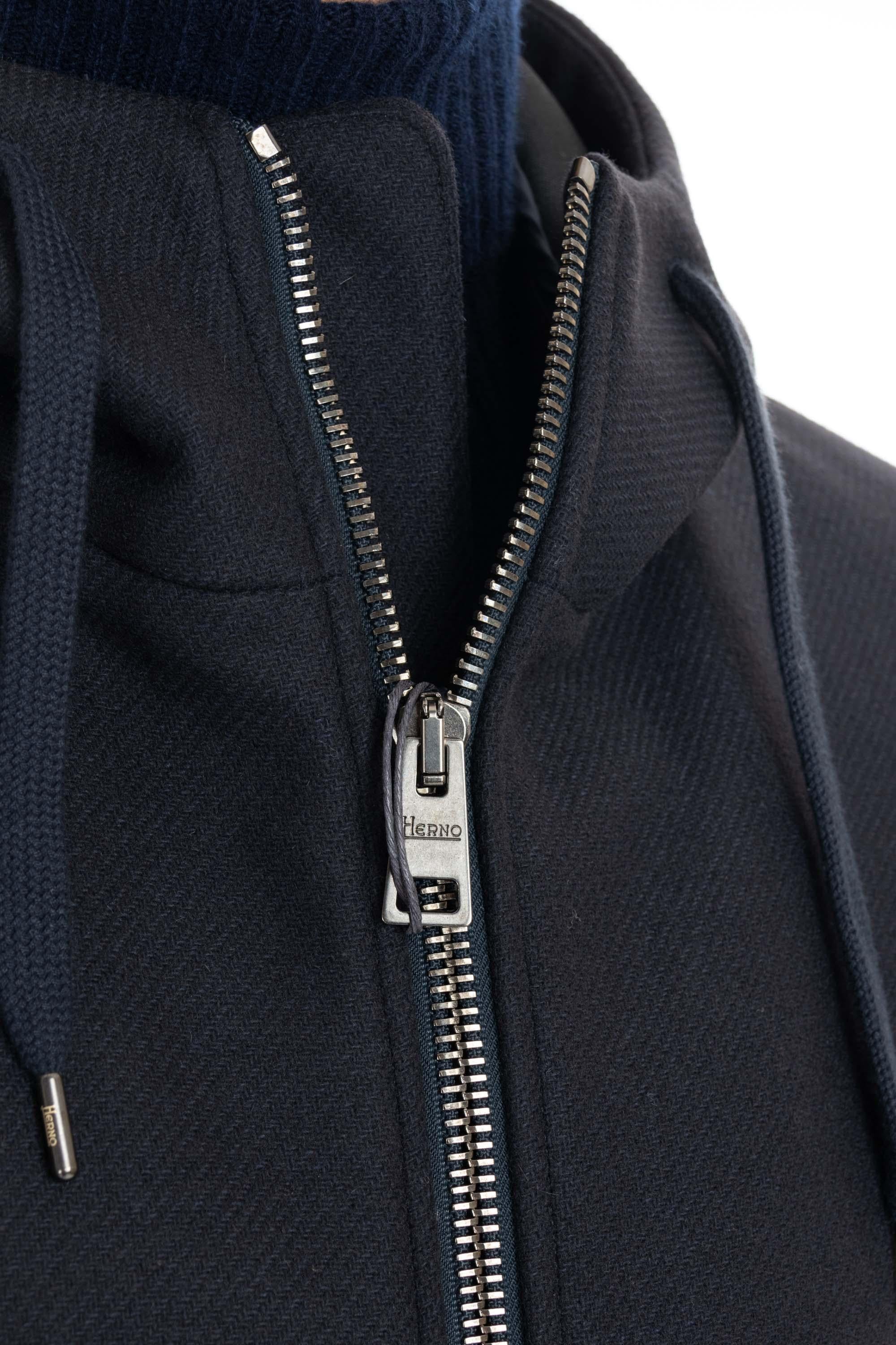 Herno Parka in lana accoppiato con Scuba PA000152U 33428 9200