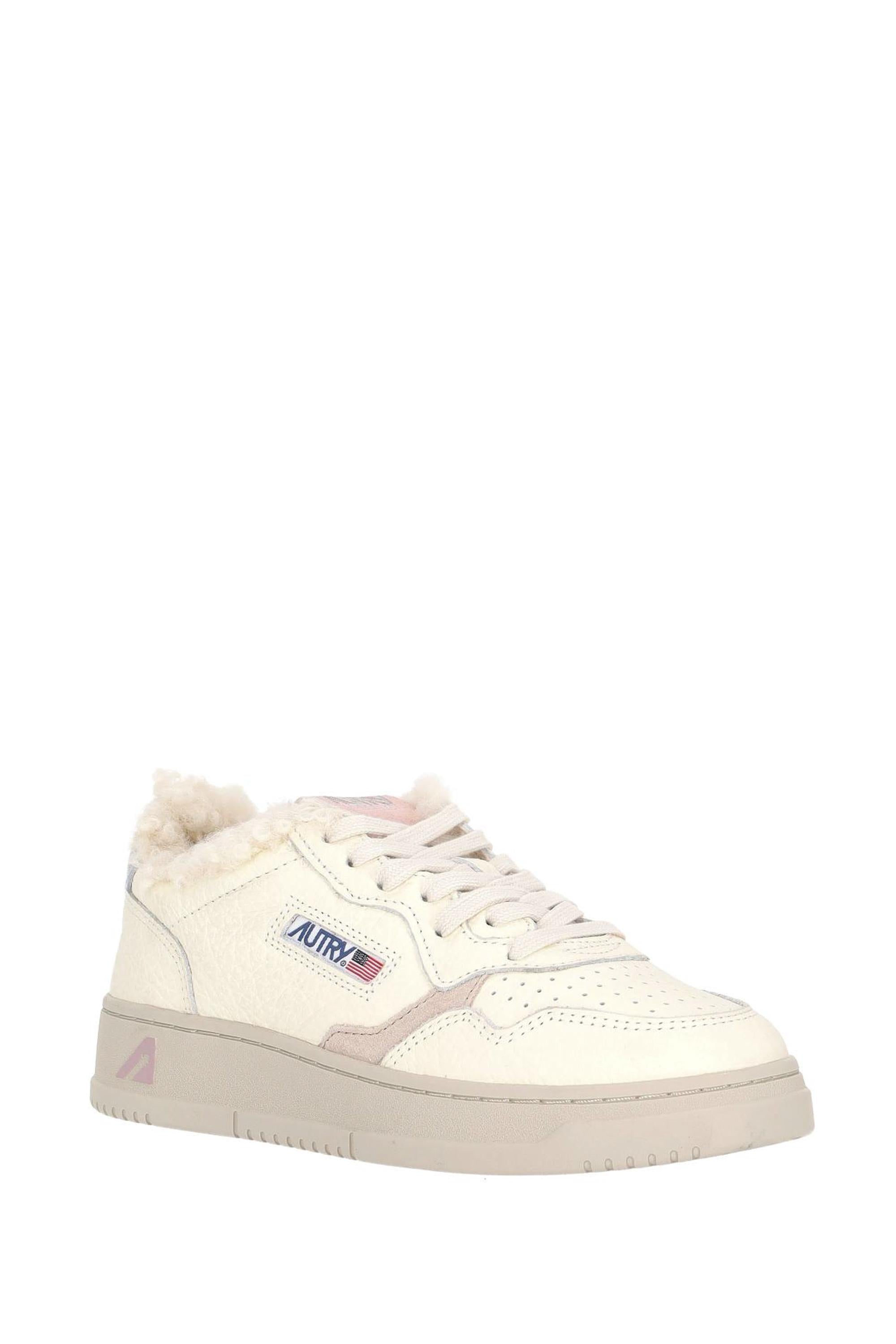 Autry Sneaker Medalist donna in pelle elephant interno orsetto AULW EX18 SLV/BK/PW/GR