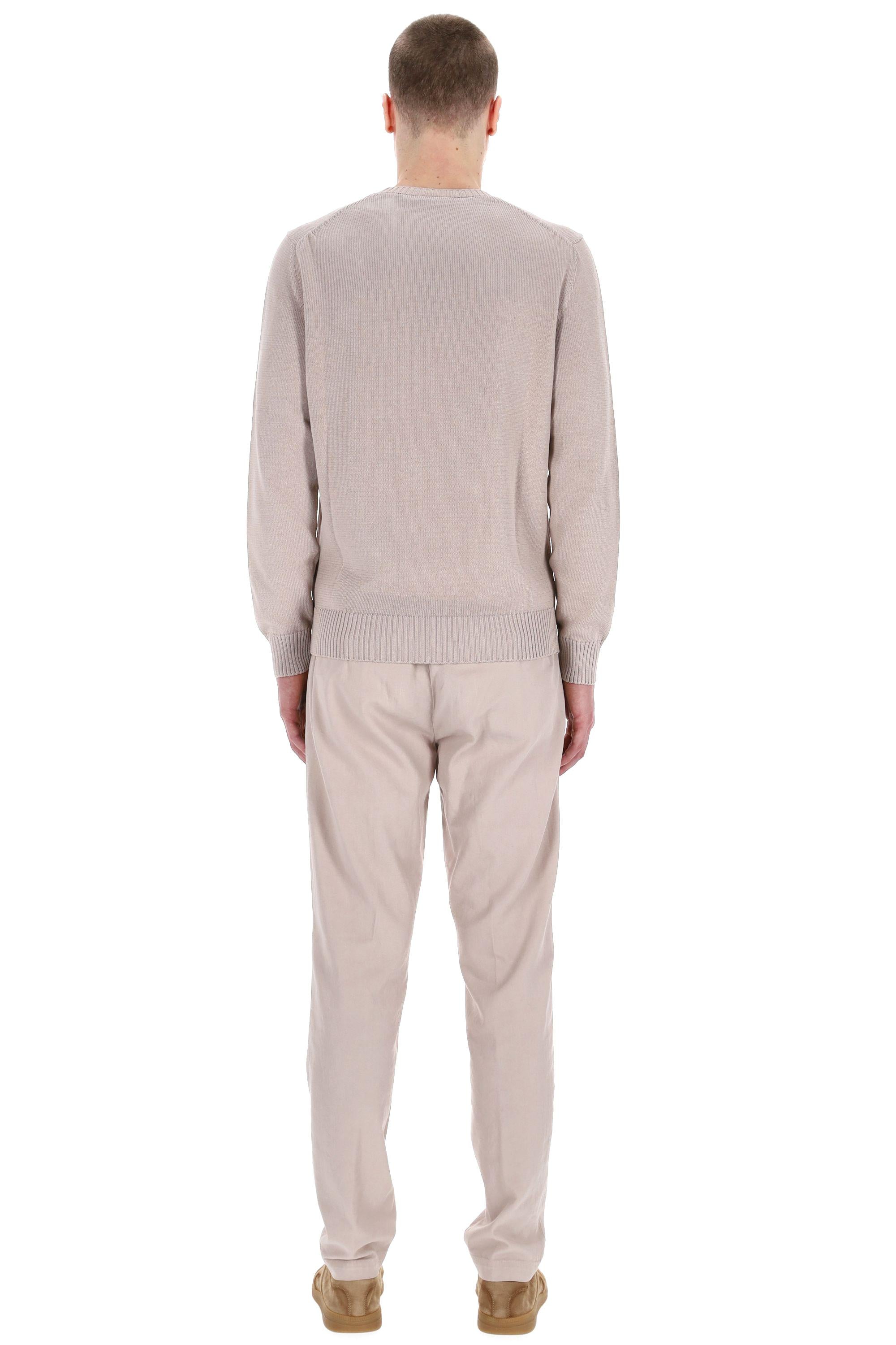 Maglia girocollo in cotone finezza 5 D8Z103-10 130 Drumohr