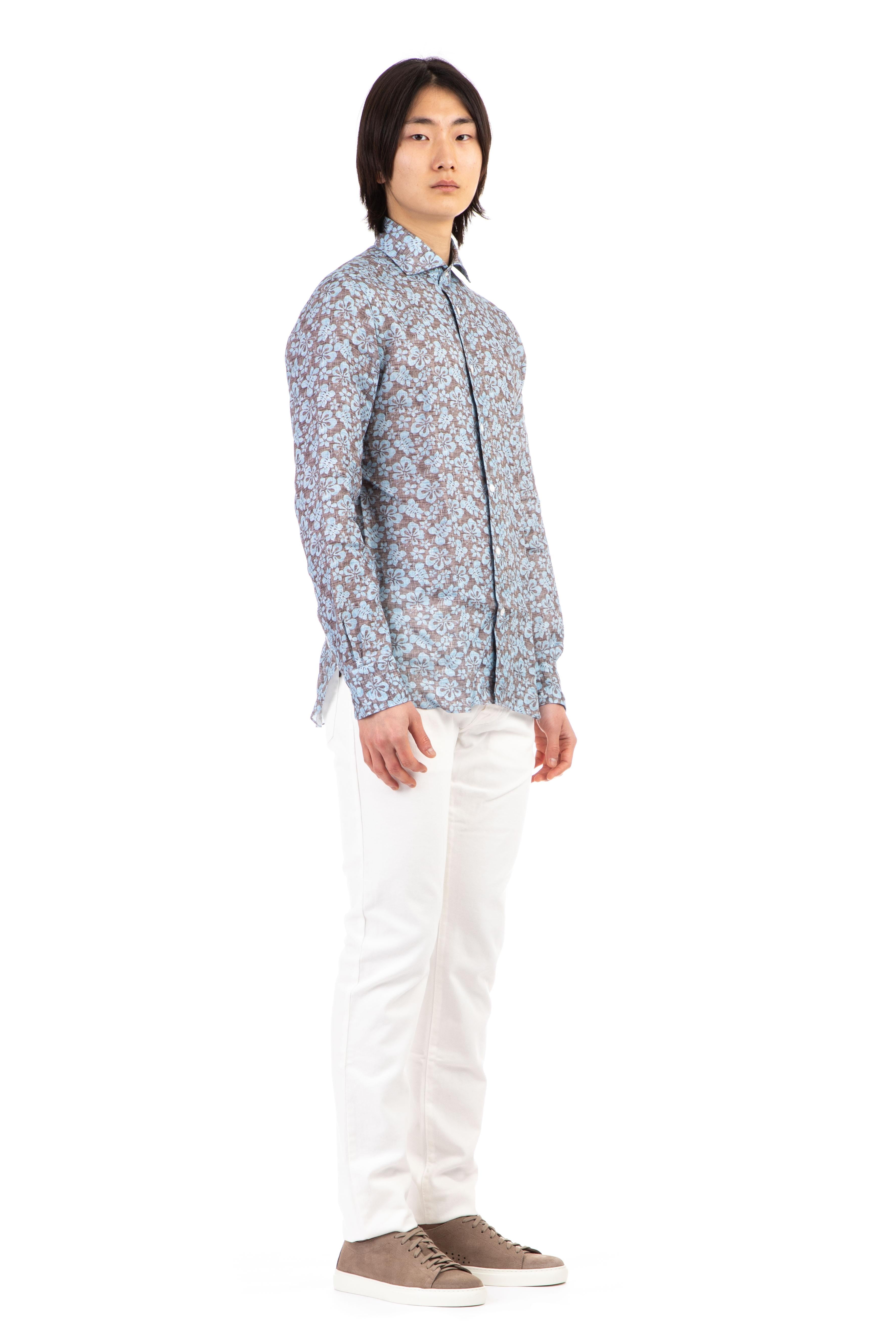 Camicia floreale in lino dandylife LIU13P0134171.U 05 Barba