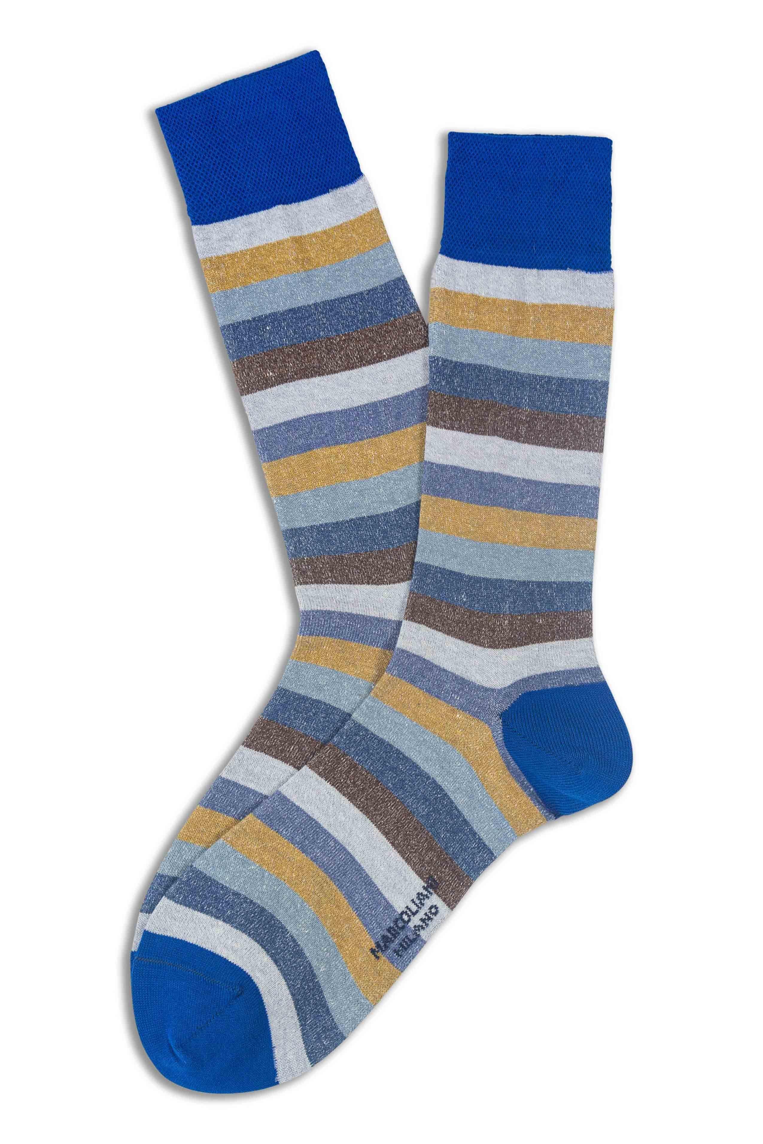 Marcoliani Calze in lino-cotone tonal stripe MAR4123T/2 Y29