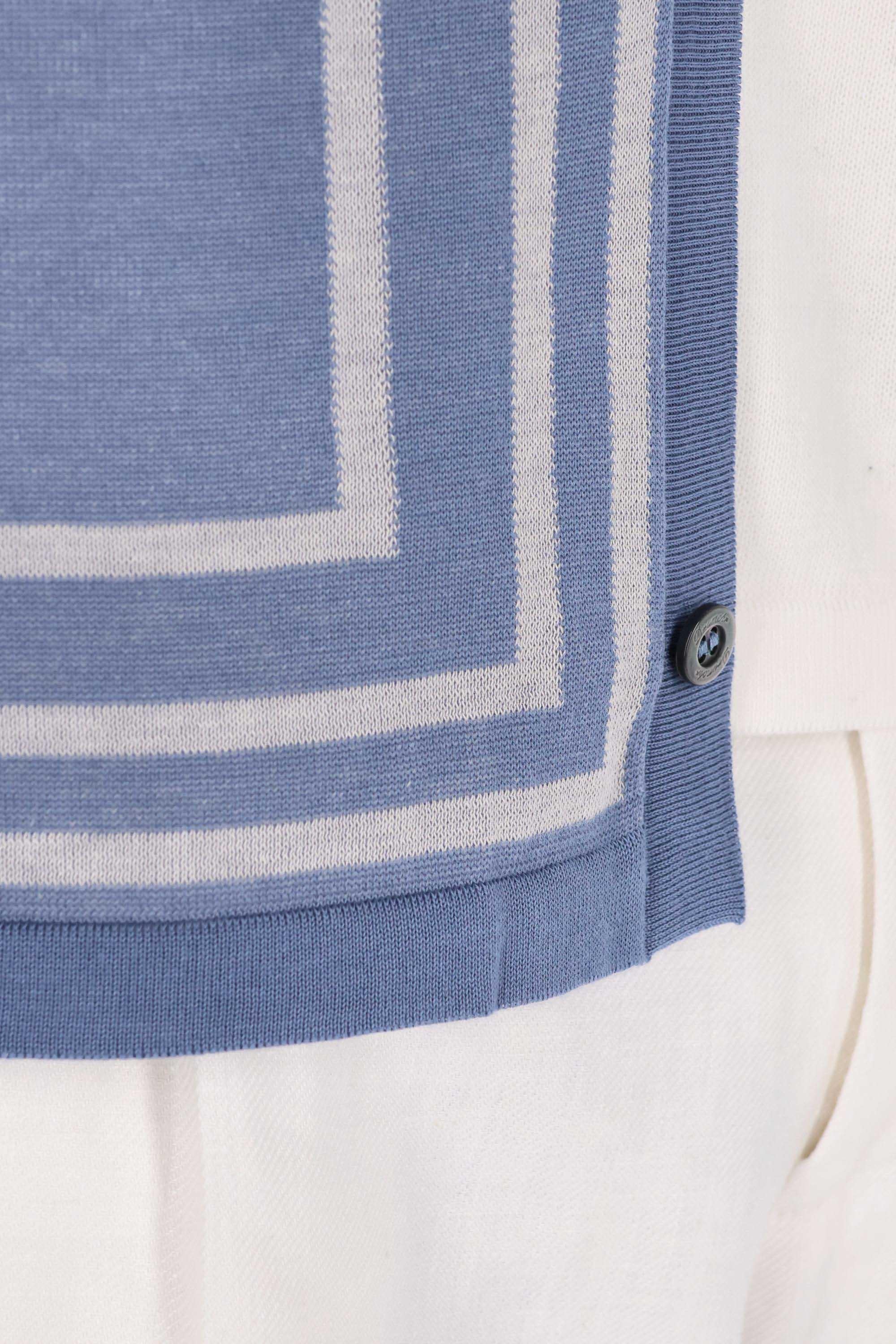 Camicia-polo in cotone con righe verticali D0G621V 001 Drumohr