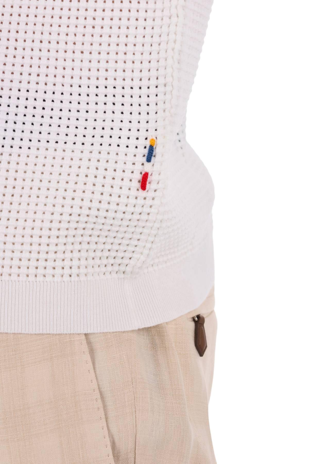 Orlebar Brown Polo tie stitch open collar mod. Roddy 277990 WHITE