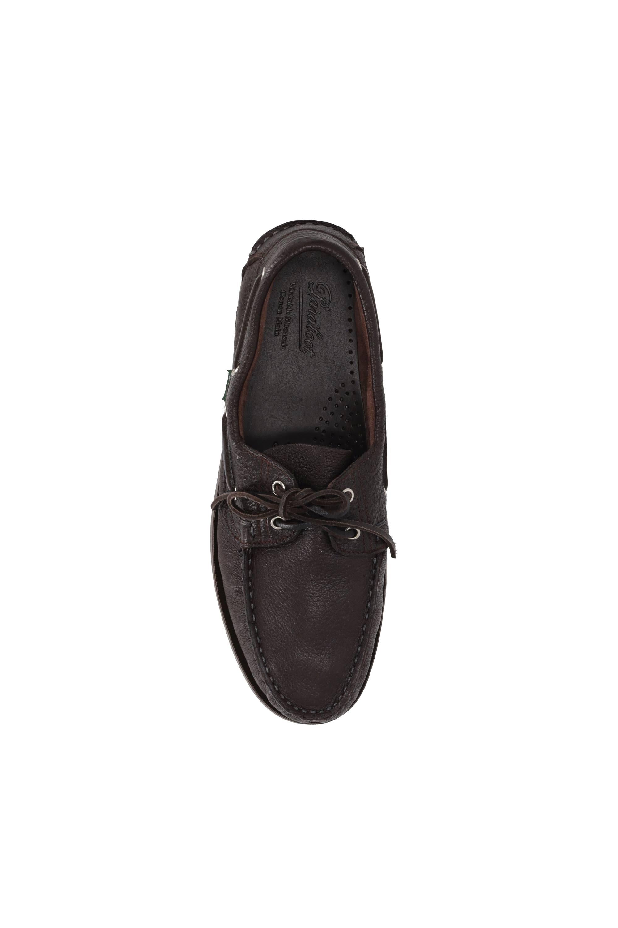 Paraboot Mocassino da barca in pelle di cervo modello Barth 780555 MARRON-CERF MARRON