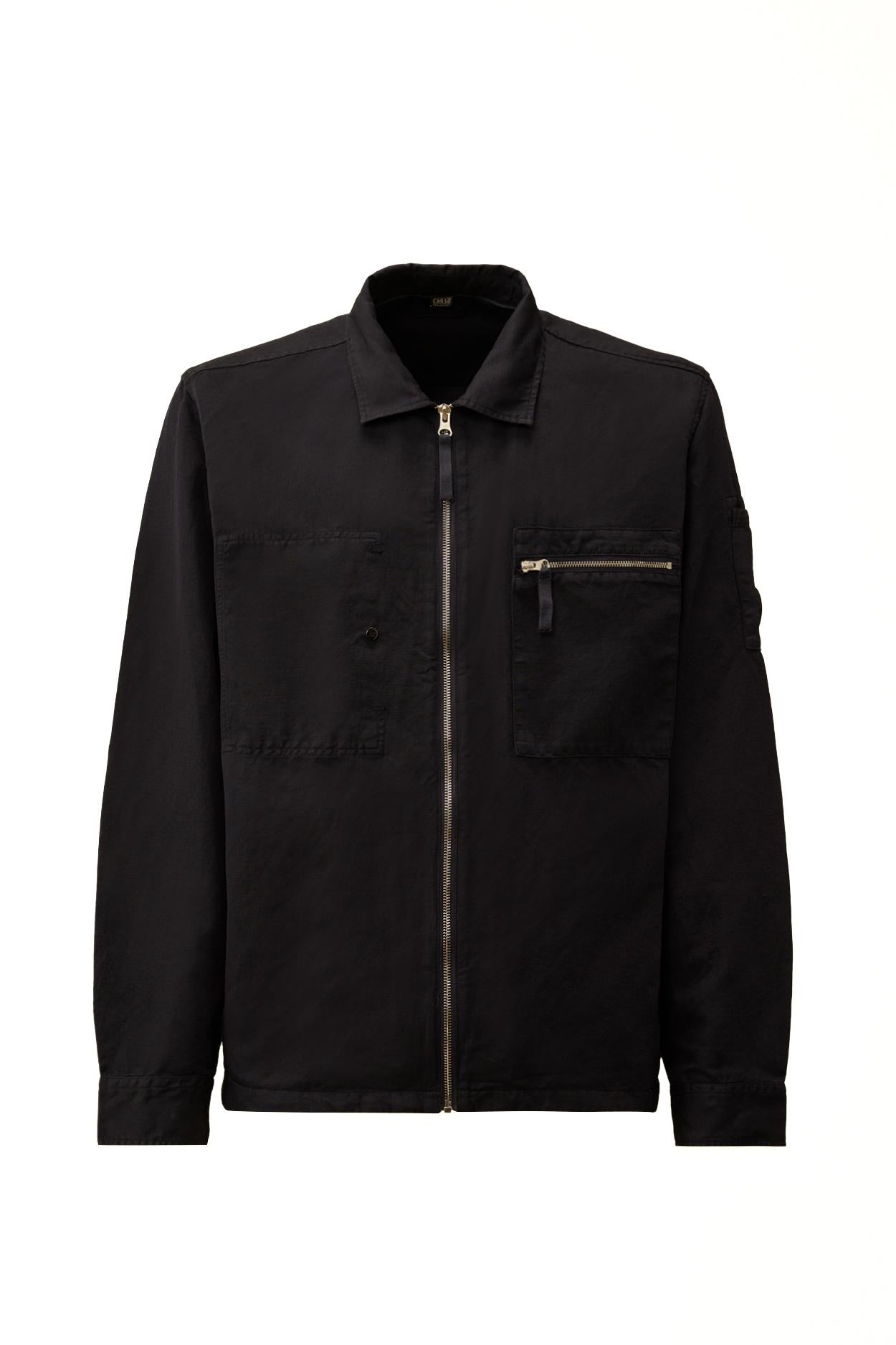 CP Company Overshirt con zip in cotone-lino 20CMOS226A 110626G 888