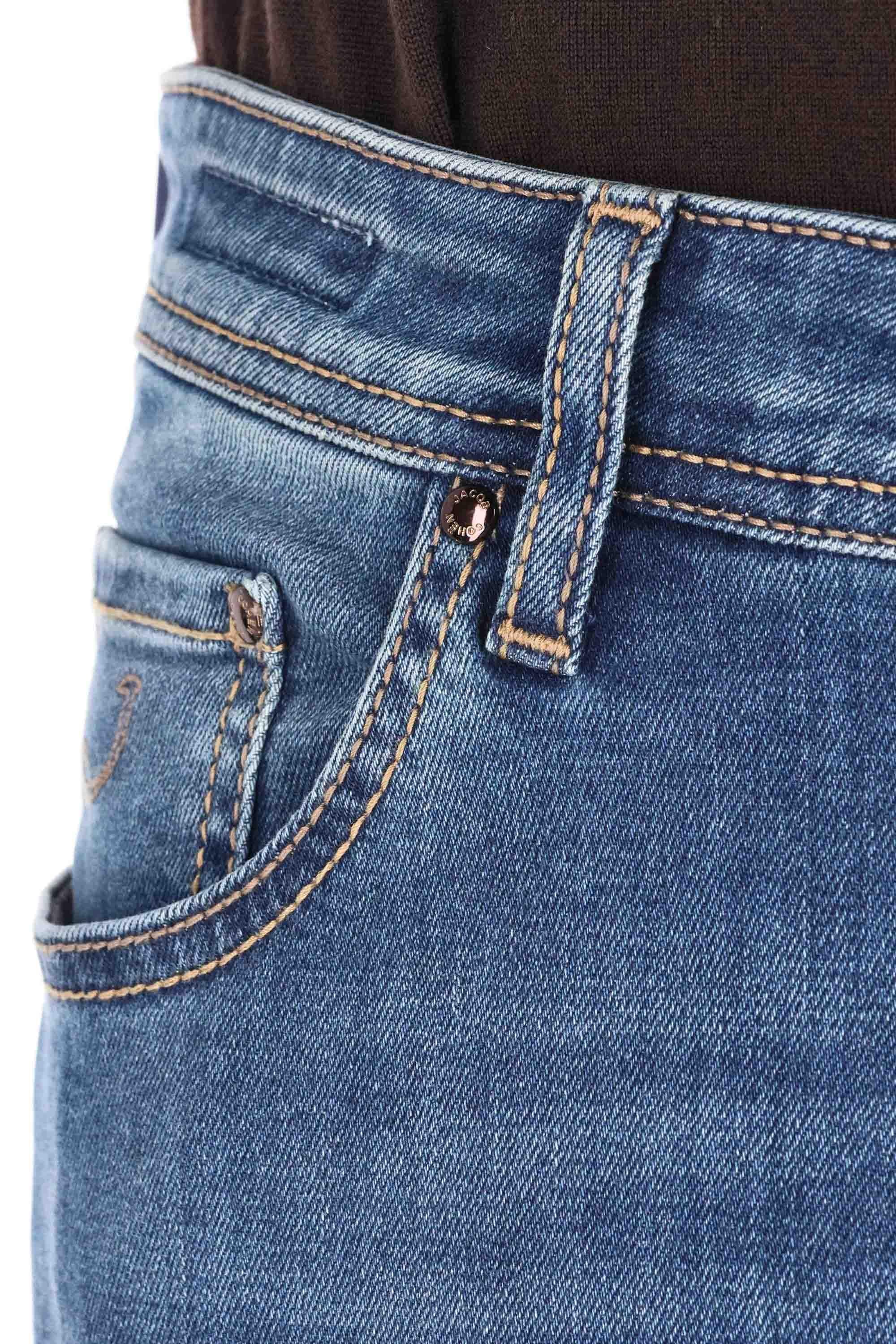 Jacob Cohen Jeans in cotone comfort etichetta pelle marrone JUM_QE006-032-S3624 200D