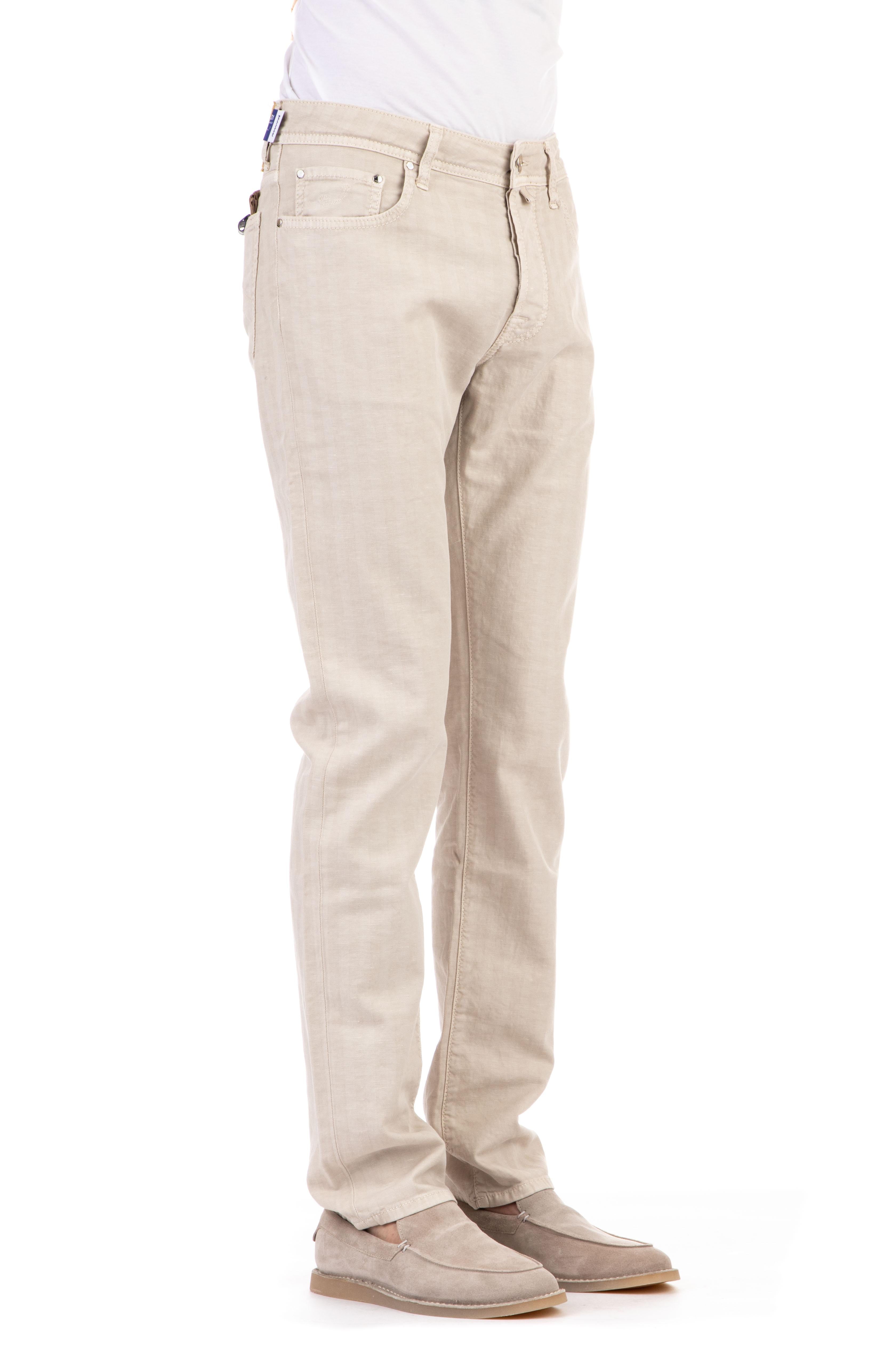 Jacob Cohen 5 tasche color resca in cotone-lino bard fit I04-36S-4002/2-BARD D31
