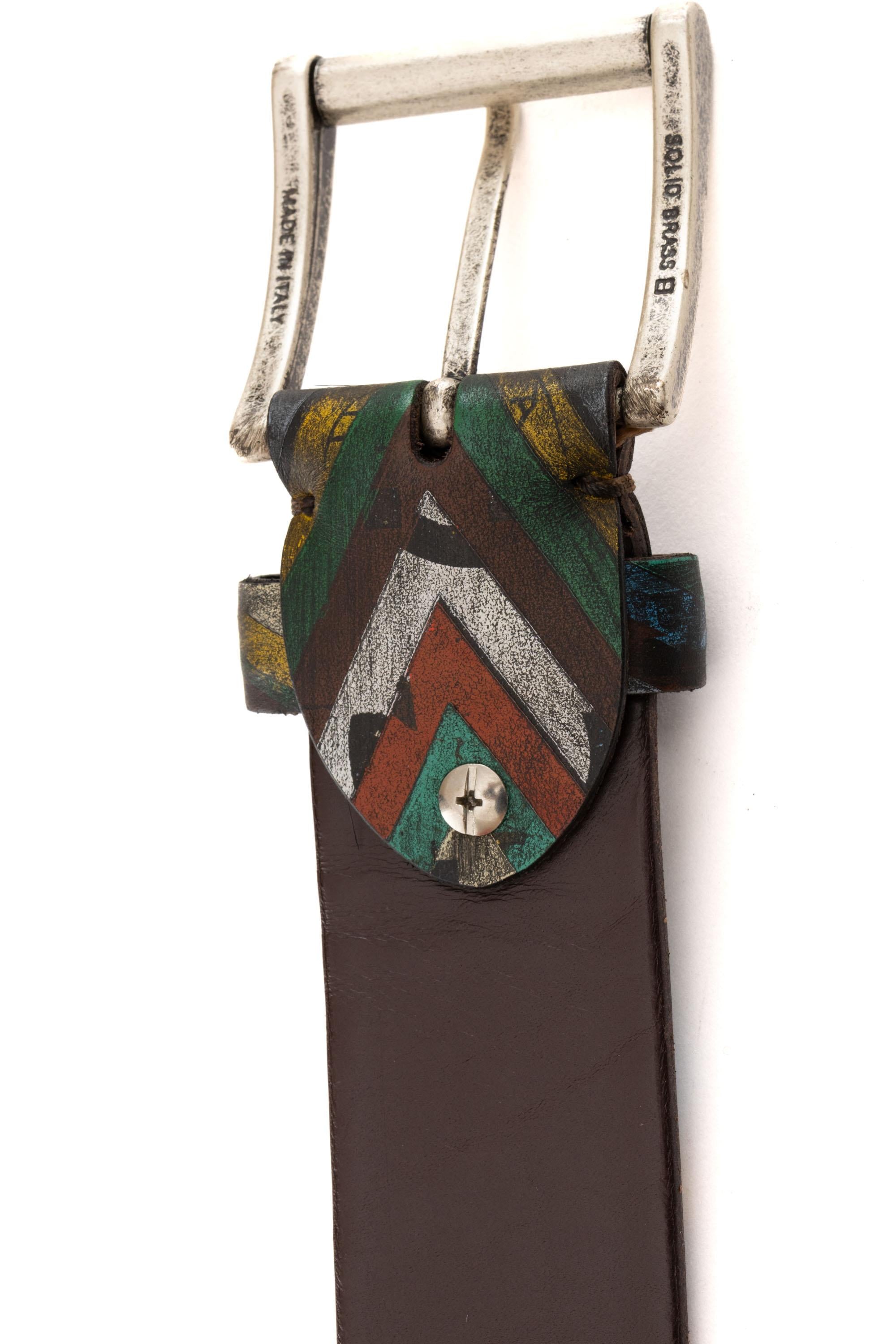 Artigianato Italiano Cintura artigianale in pelle "Spigata" SPIGATA MLTCLR