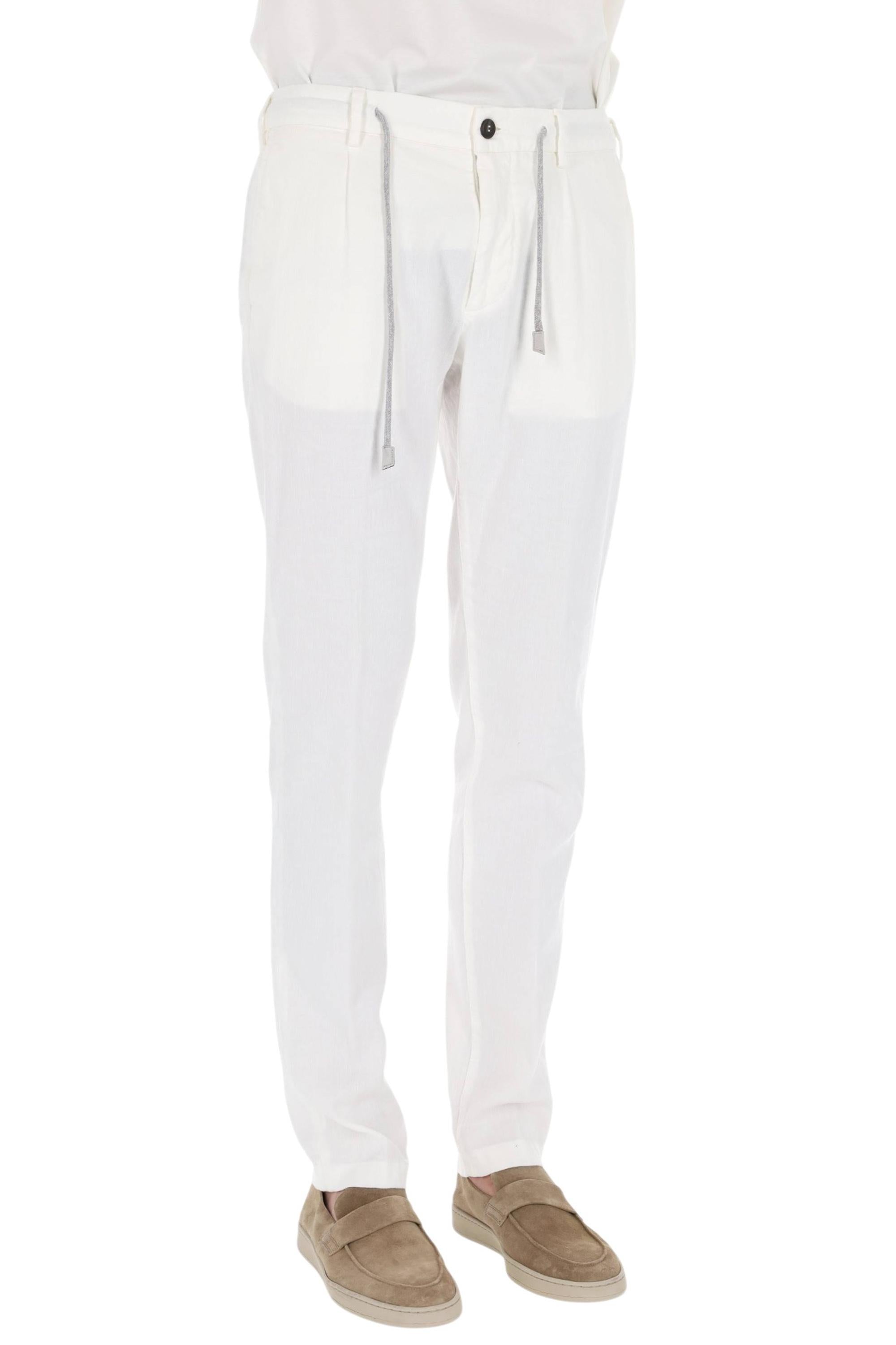 Eleventy Pantalone jogger in cotone-lino M75PANB21 TET0M004 01