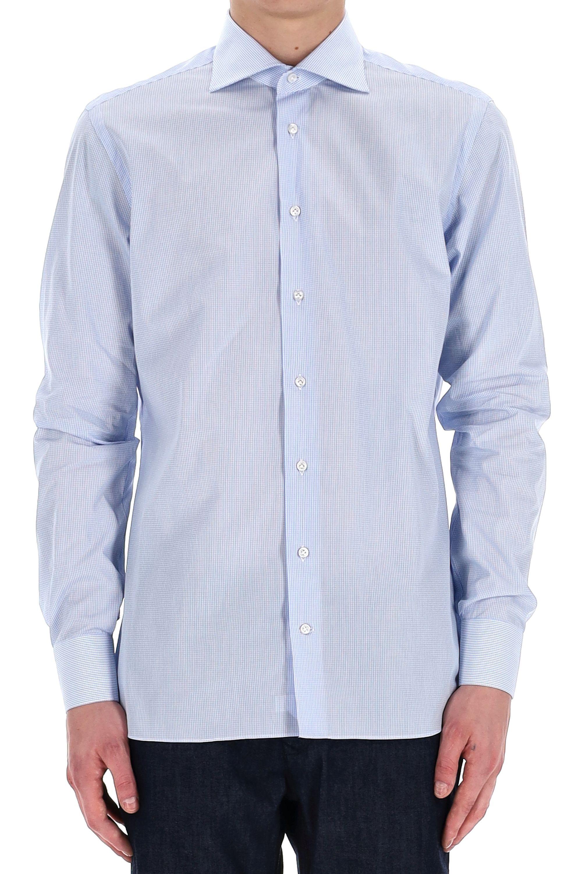 Borriello Camicia sartoriale micro quadretto in cotone 19030 4