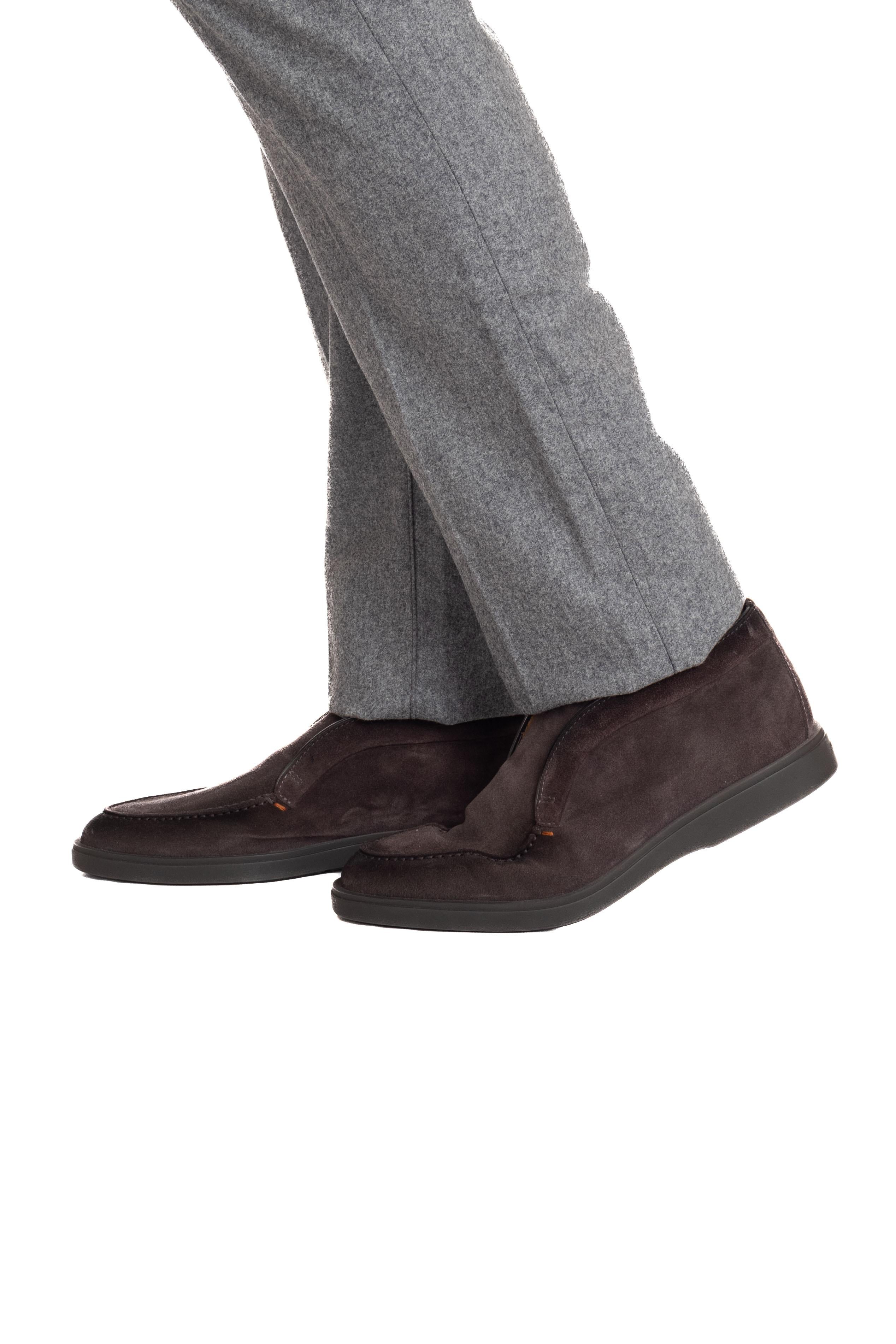 Santoni Slip-on in camoscio con fondo in gomma MGDT17823SMOBGEX G76