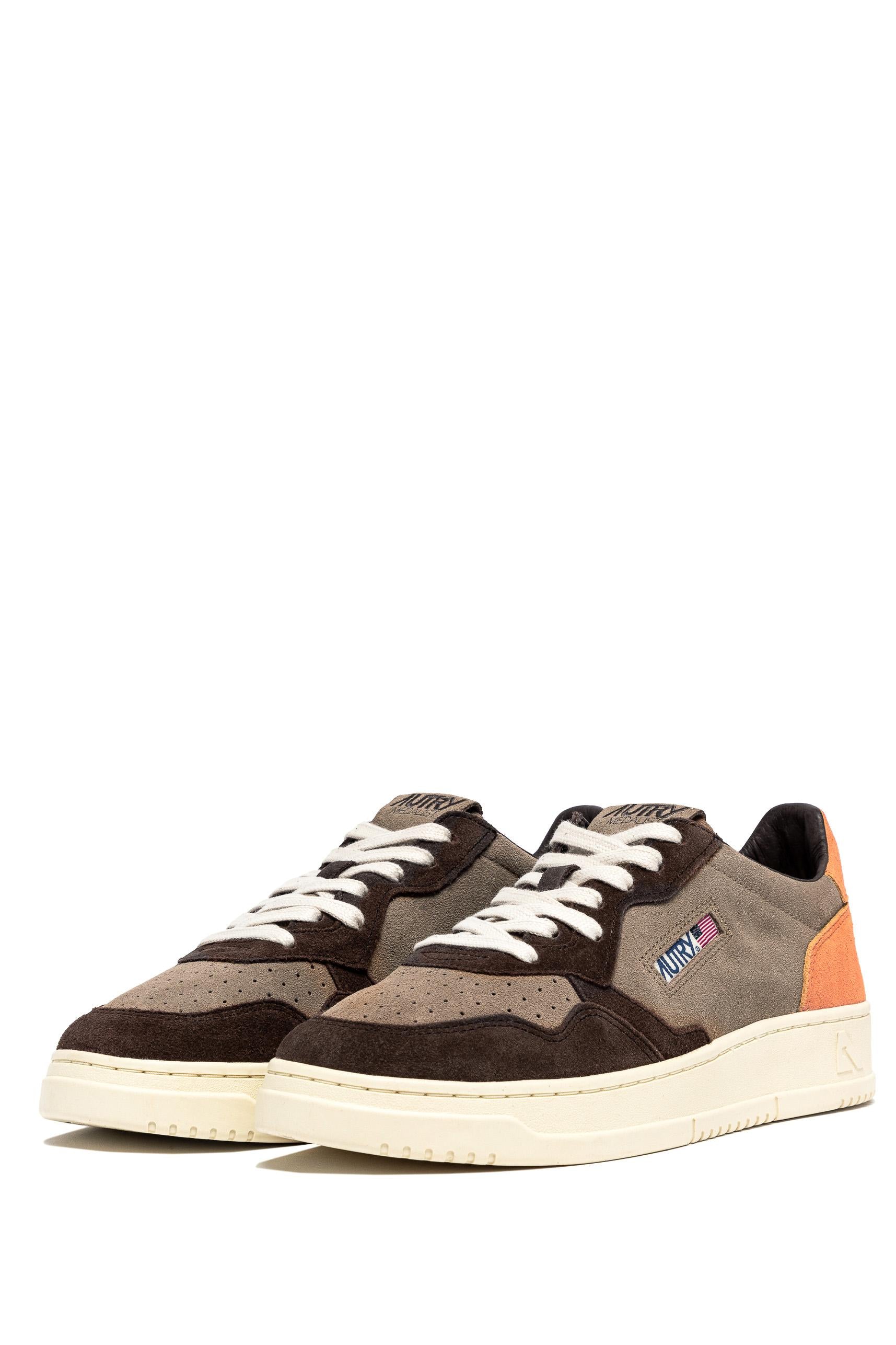Autry Sneaker triplo camoscio mod. Medalist AULM TS21 MOKA/FANTA