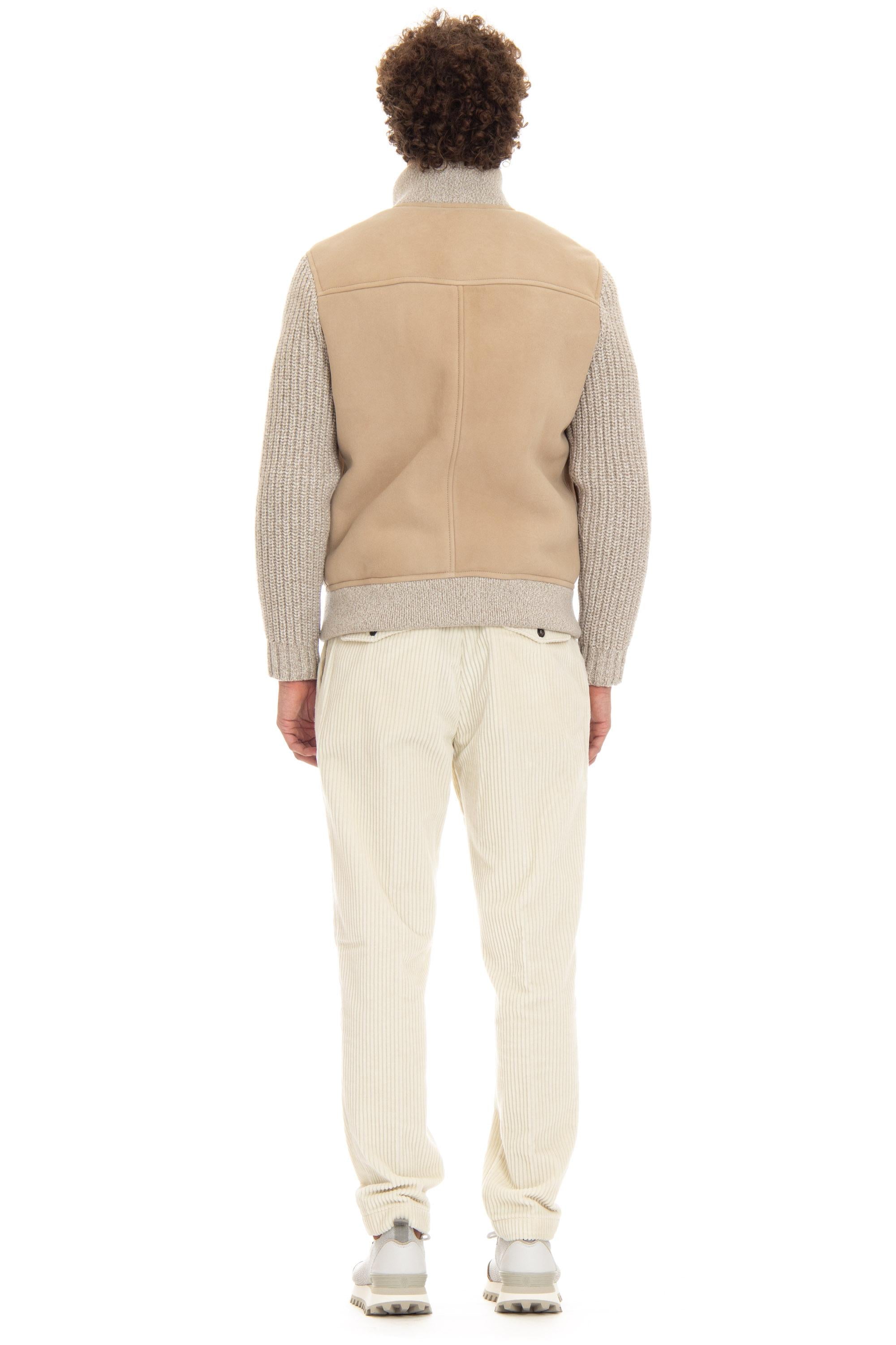 Bomber in montone con maniche in maglia J75GBTJ27 SHY0J017 02 Eleventy
