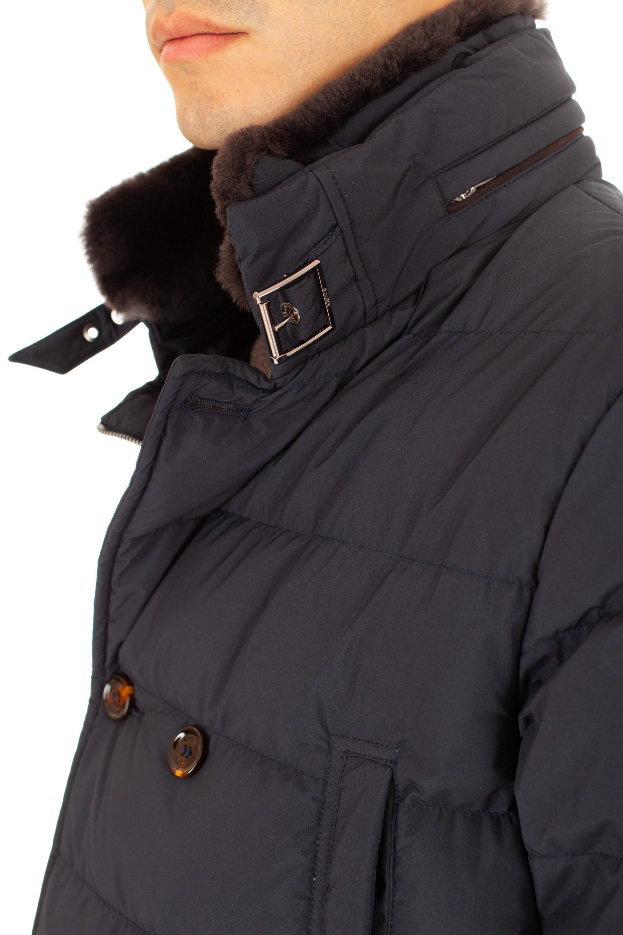 Piumino doppiopetto con collo in castoro mod. zarbo-stp ZARBO-STP/2 U0498 Moorer
