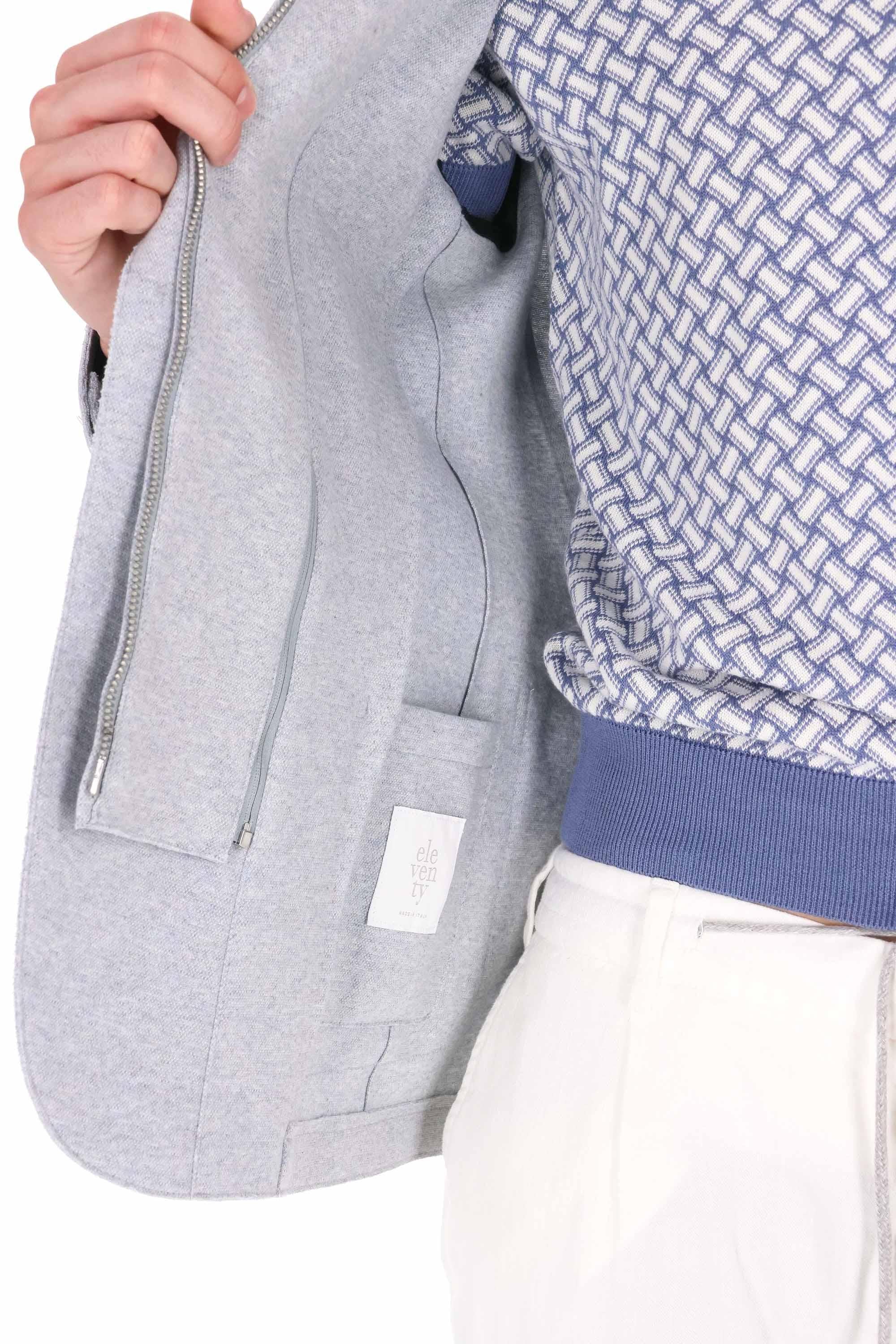 Eleventy Giacca in jersey di cotone a taglio vivo M70GIAF02 TES0M037/2 08