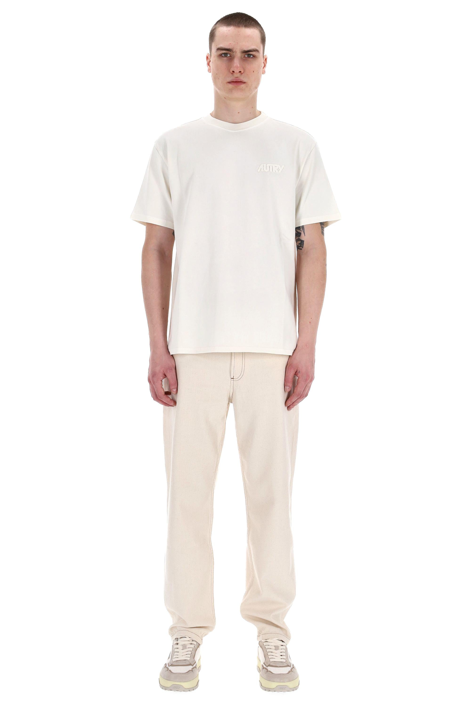 Autry T-shirt in cotone con logo tono su tono TSPX 12OS WHT VTG