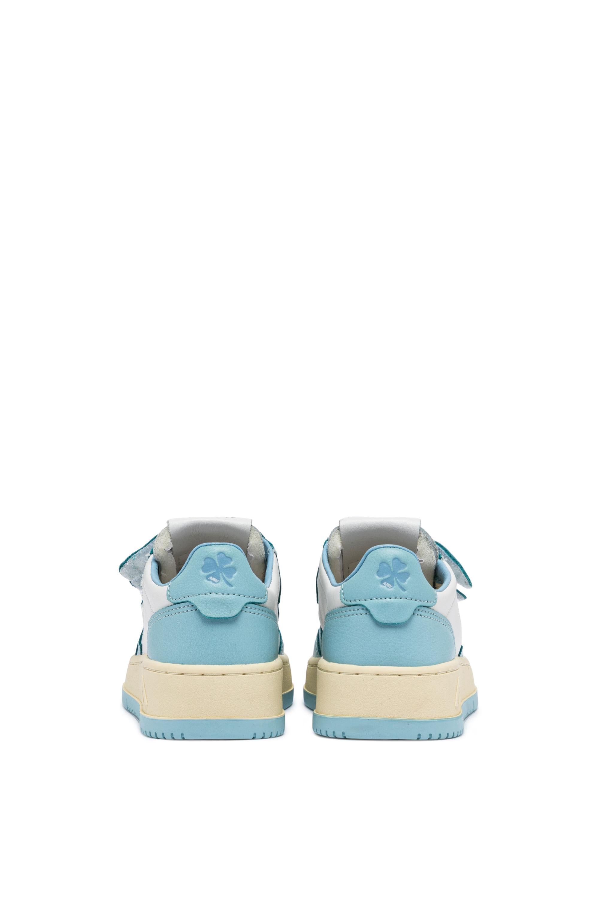 Sneaker Medalist bambino bicolor in pelle con strappi KILK WB03 WHT/ACQUAT Autry