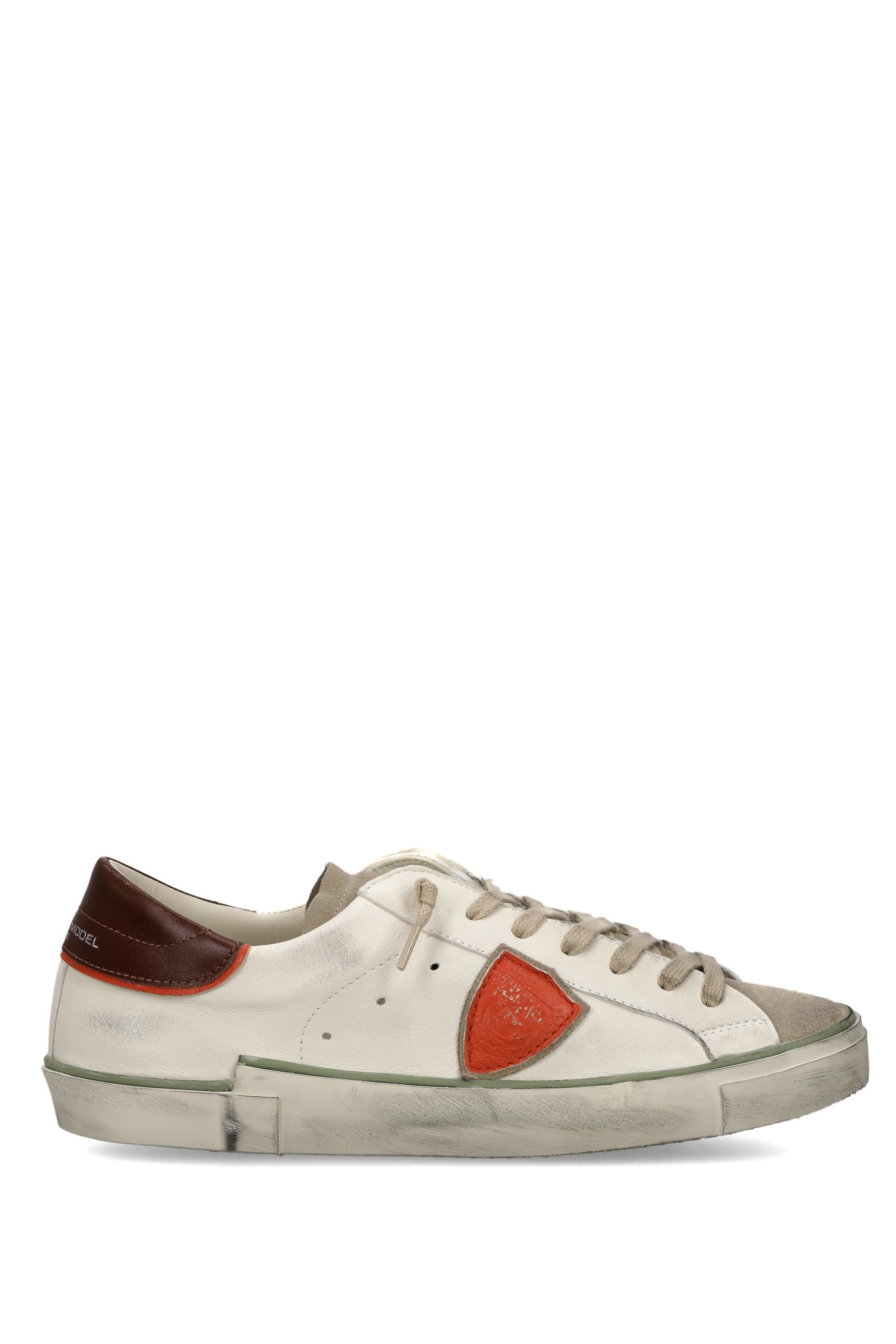 Philippe Model Sneaker in pelle e camoscio talloncino bordeaux mod. Paris PRLU PRSX_7 VVB3