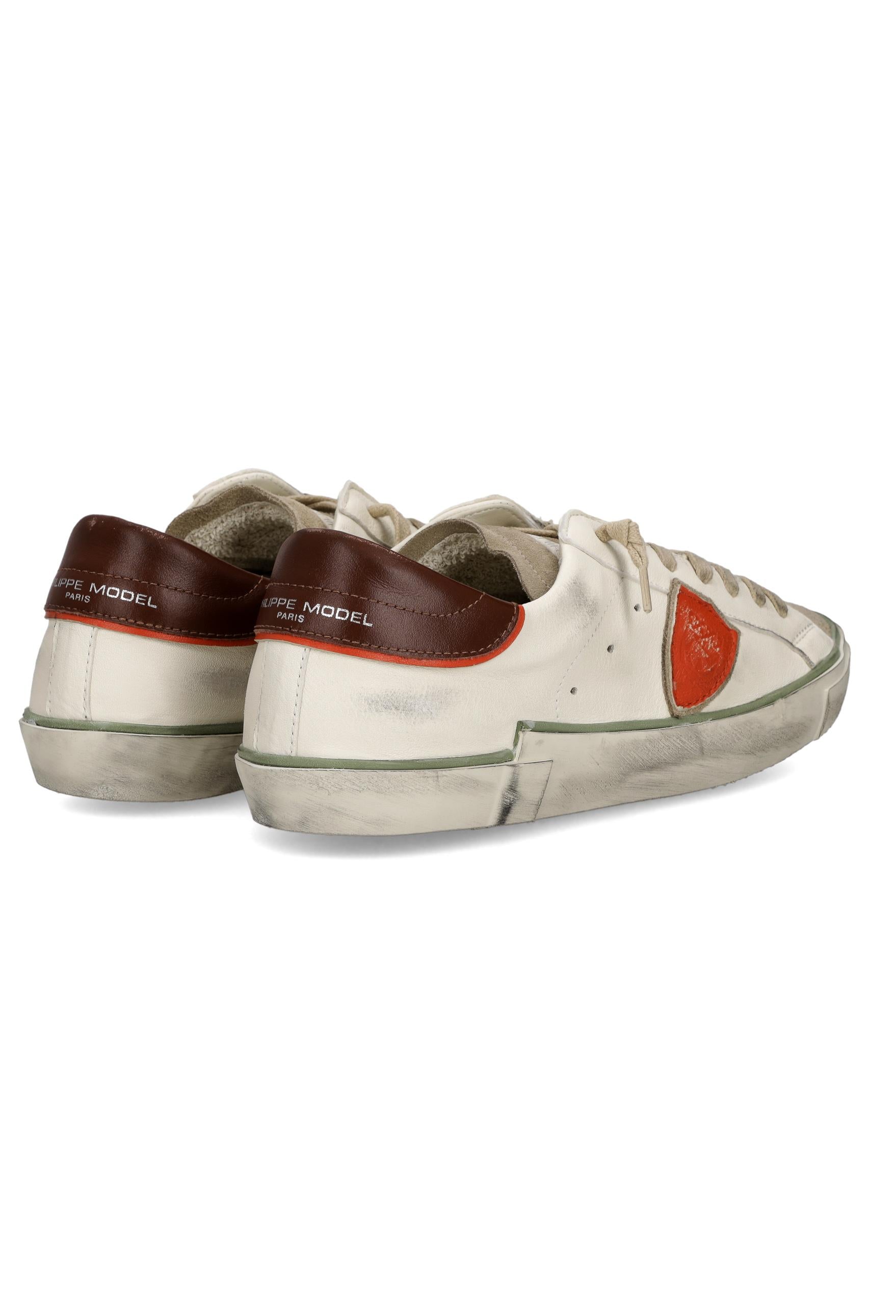 Sneaker in pelle e camoscio talloncino bordeaux mod. Paris PRLU PRSX_7 VVB3 Philippe Model