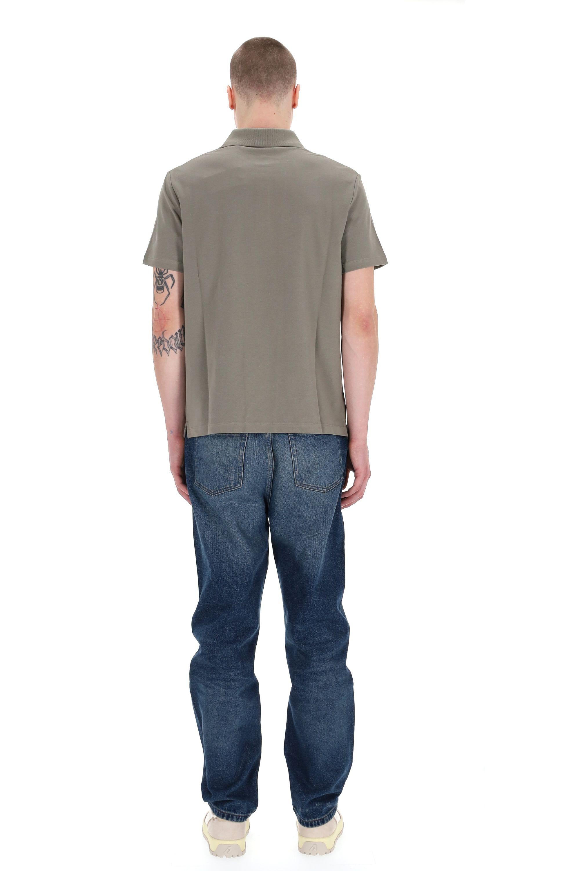 A.P.C. Polo in piquet di cotone con logo sul petto COGWZ-H26342 KAE