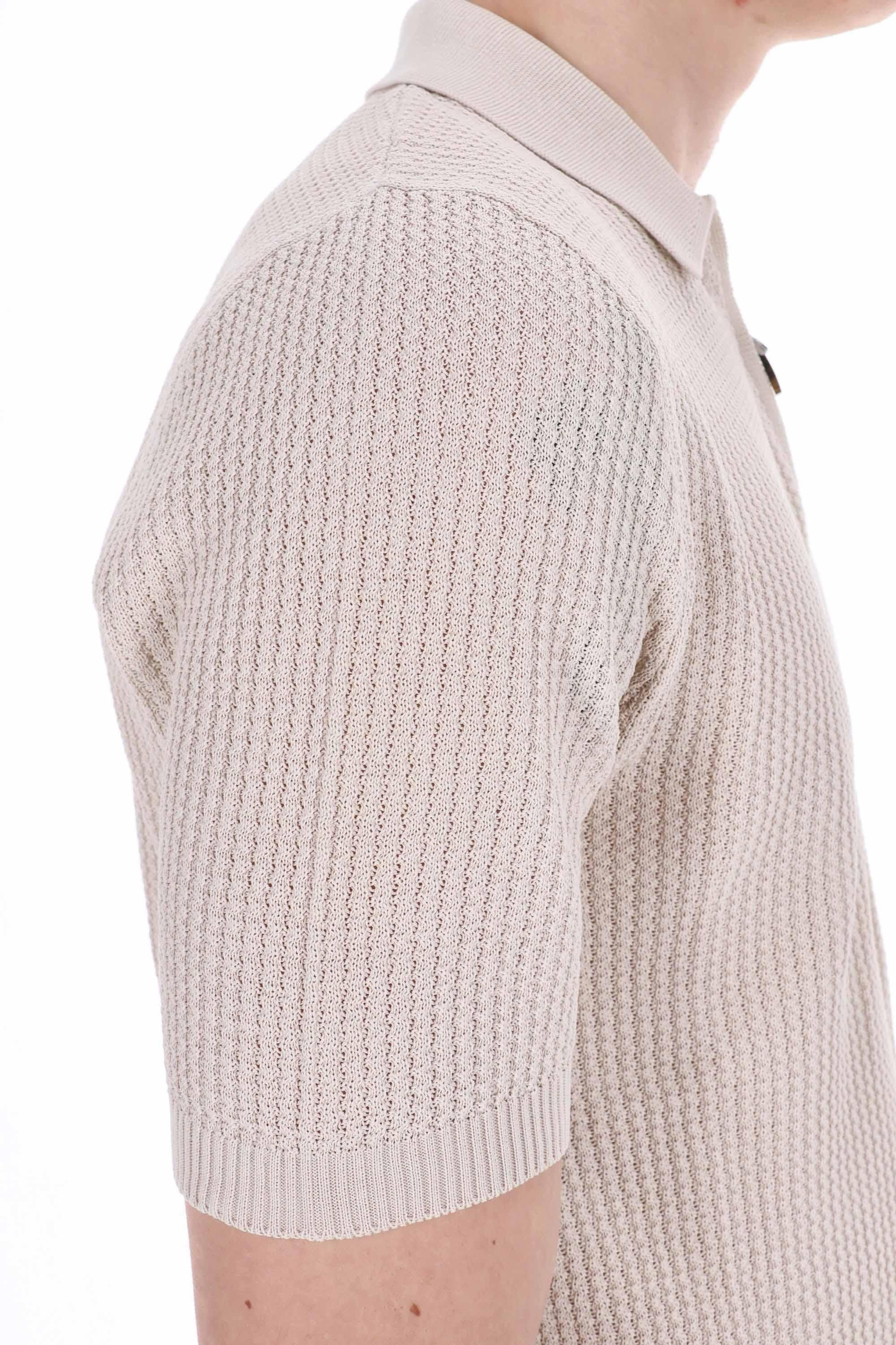 Eleventy Polo a mezza zip in cotone operato K76POLK16 02NNN