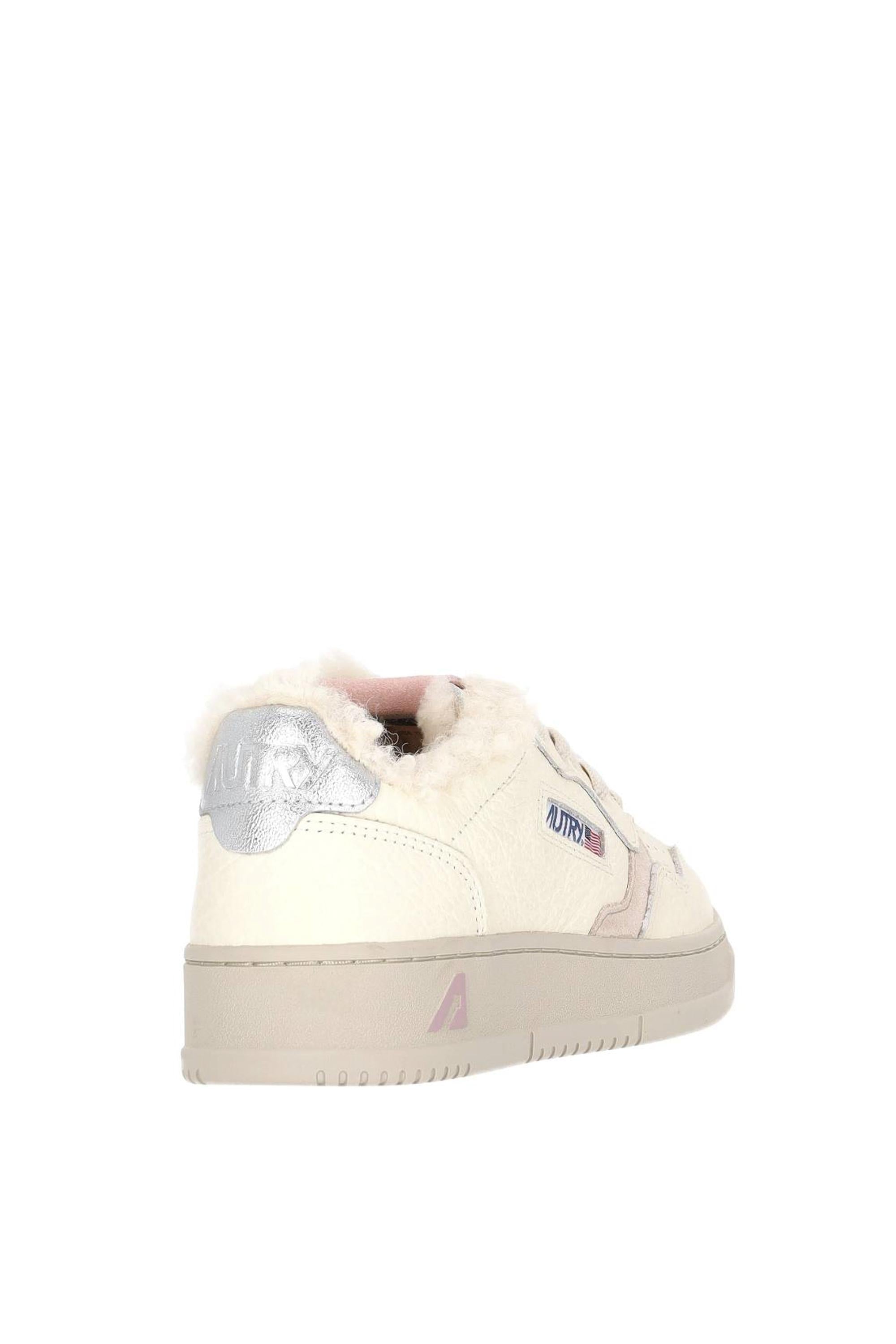 Autry Sneaker Medalist donna in pelle elephant interno orsetto AULW EX18 SLV/BK/PW/GR