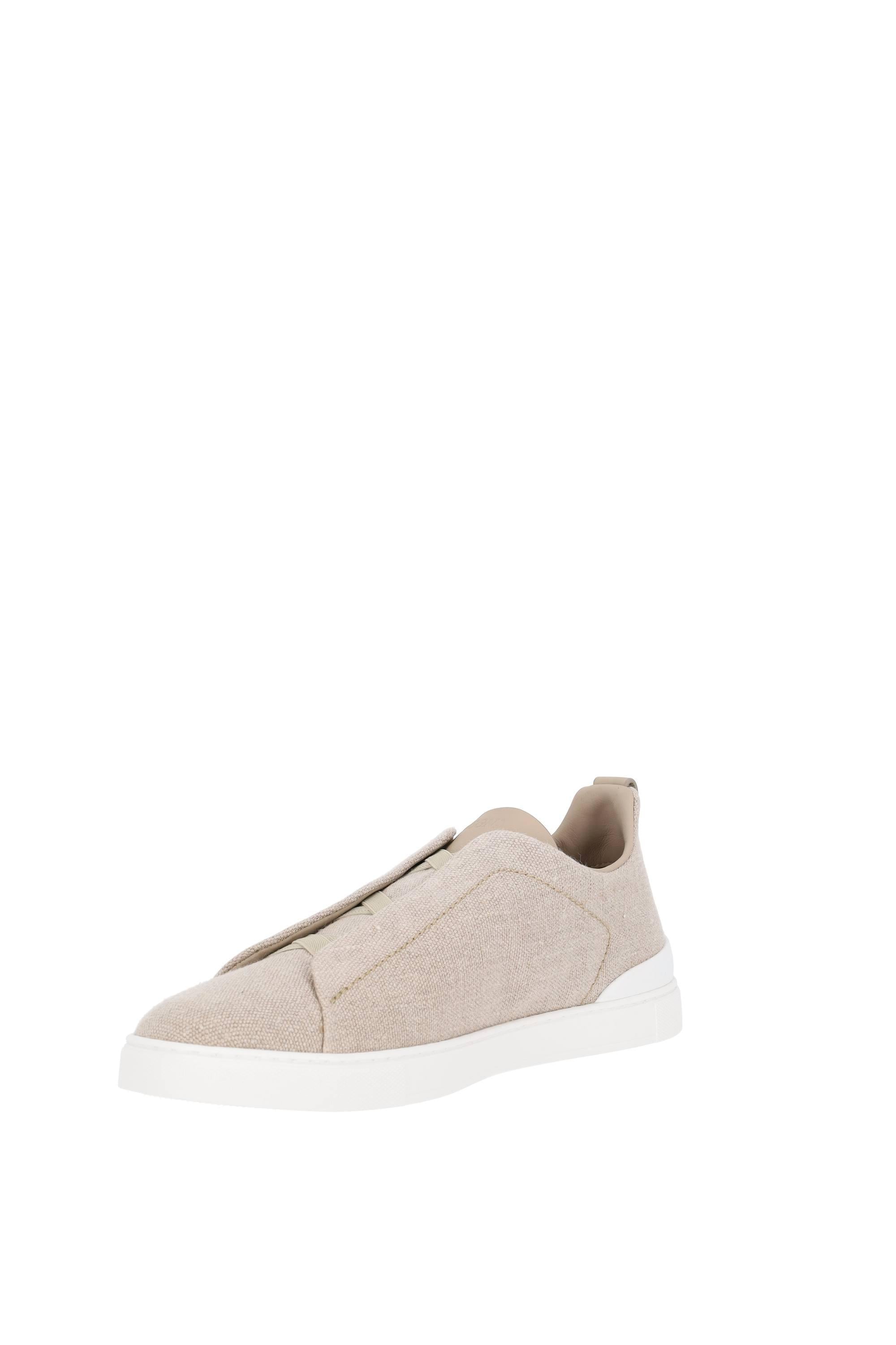 Zegna Sneaker Triple Stitch in cotone canvas LHLNA-S7981Z NAT