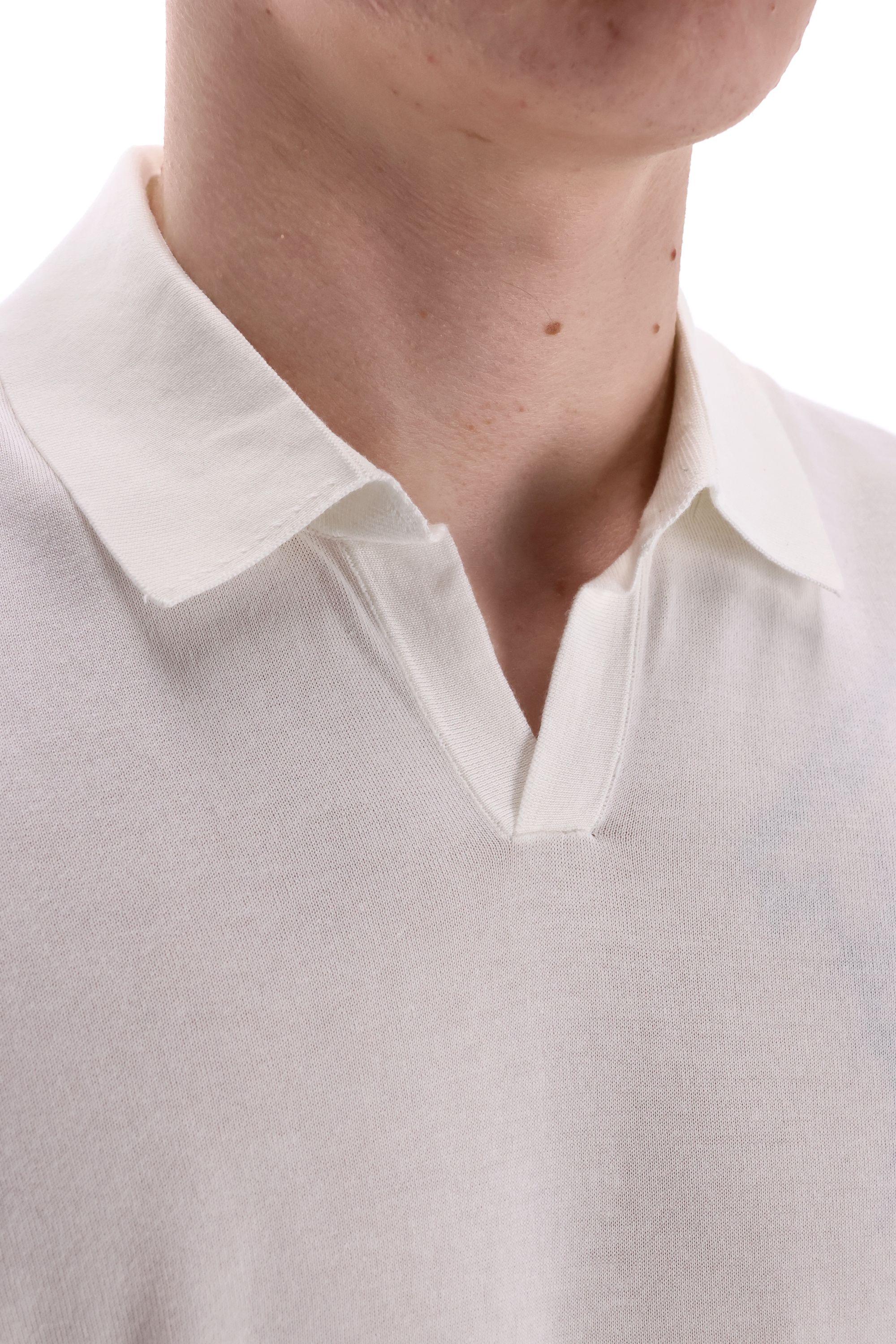 Polo in cotone frosted superlight open collar D0GF146N 105 Drumohr
