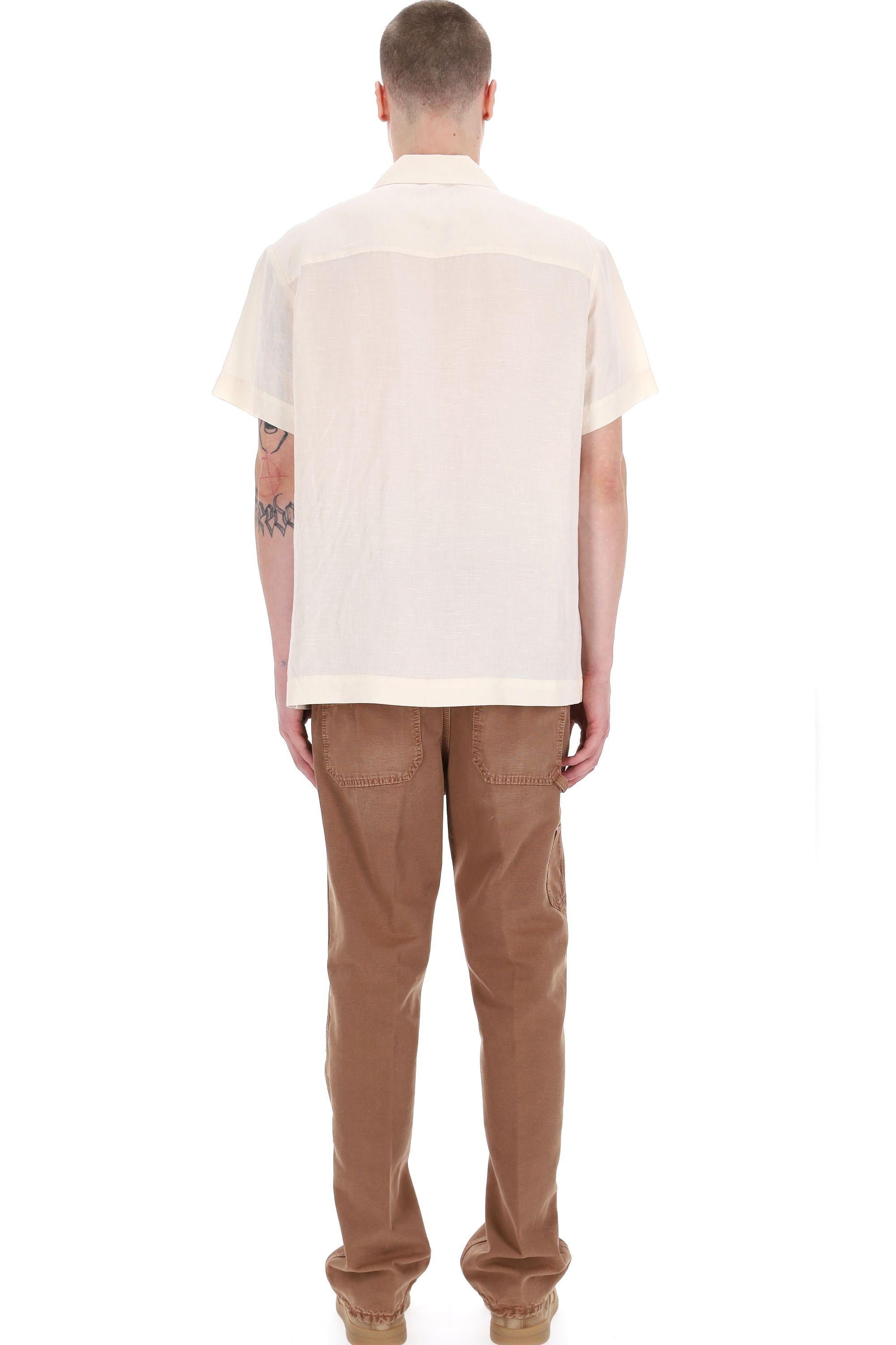 A.P.C. Camicia in viscosa-lino collo bowling VIALV-H12608 AAD