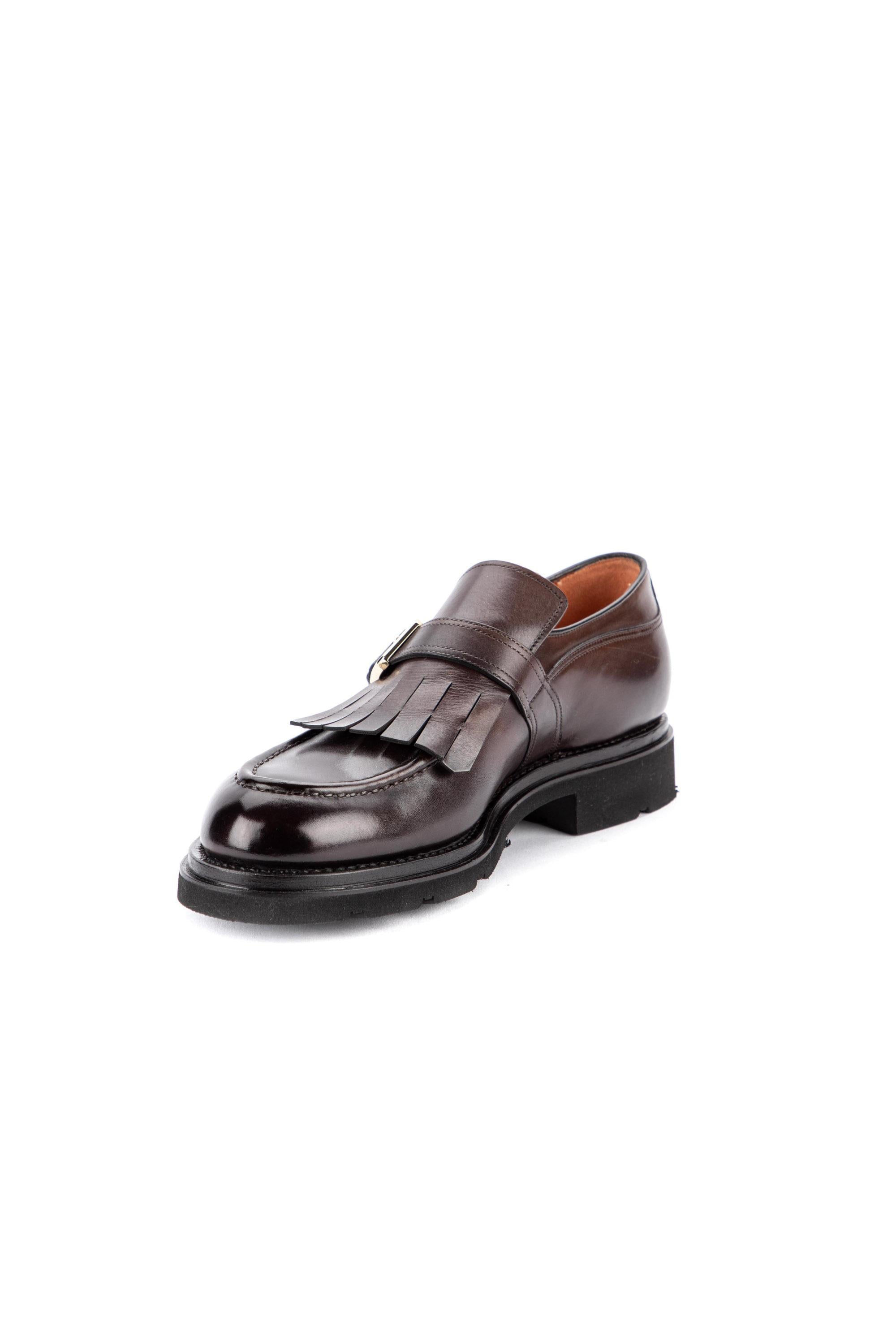 Santoni Scarpa in pelle monofibbia e frange MCCN17773UM4IVR 7747
