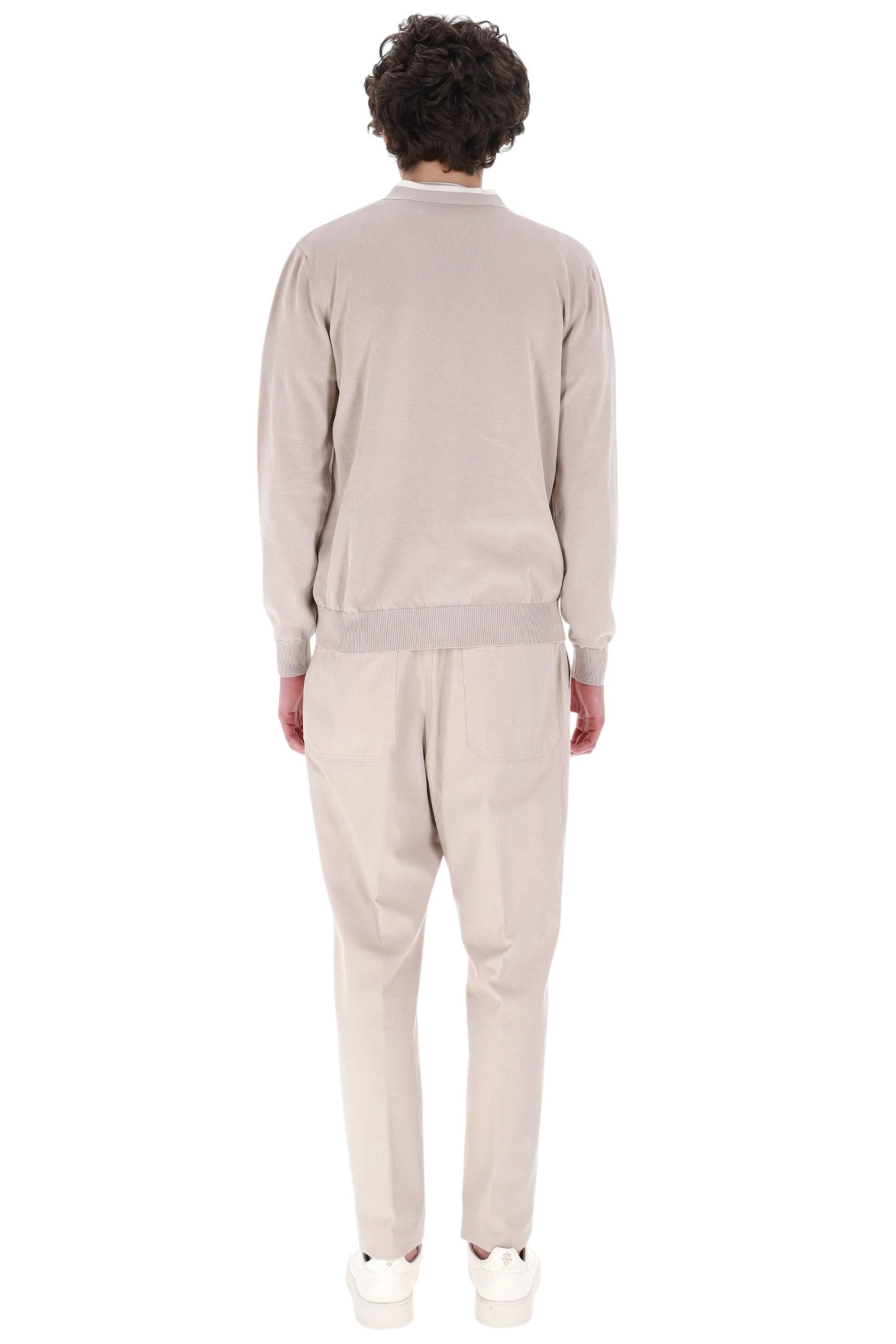 Eleventy Cardigan in cotone con doppi profili M76MAGM30 MAG0M015 02-01