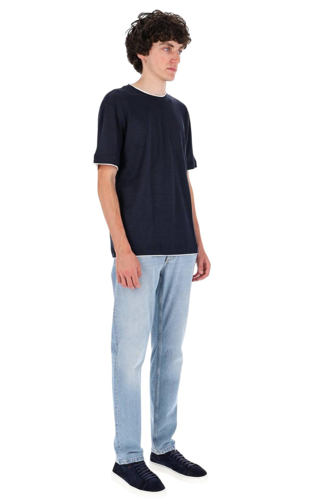 Eleventy T-shirt in jersey di lino con doppi bordi M75TSHM07 TES0M241/2 11-01