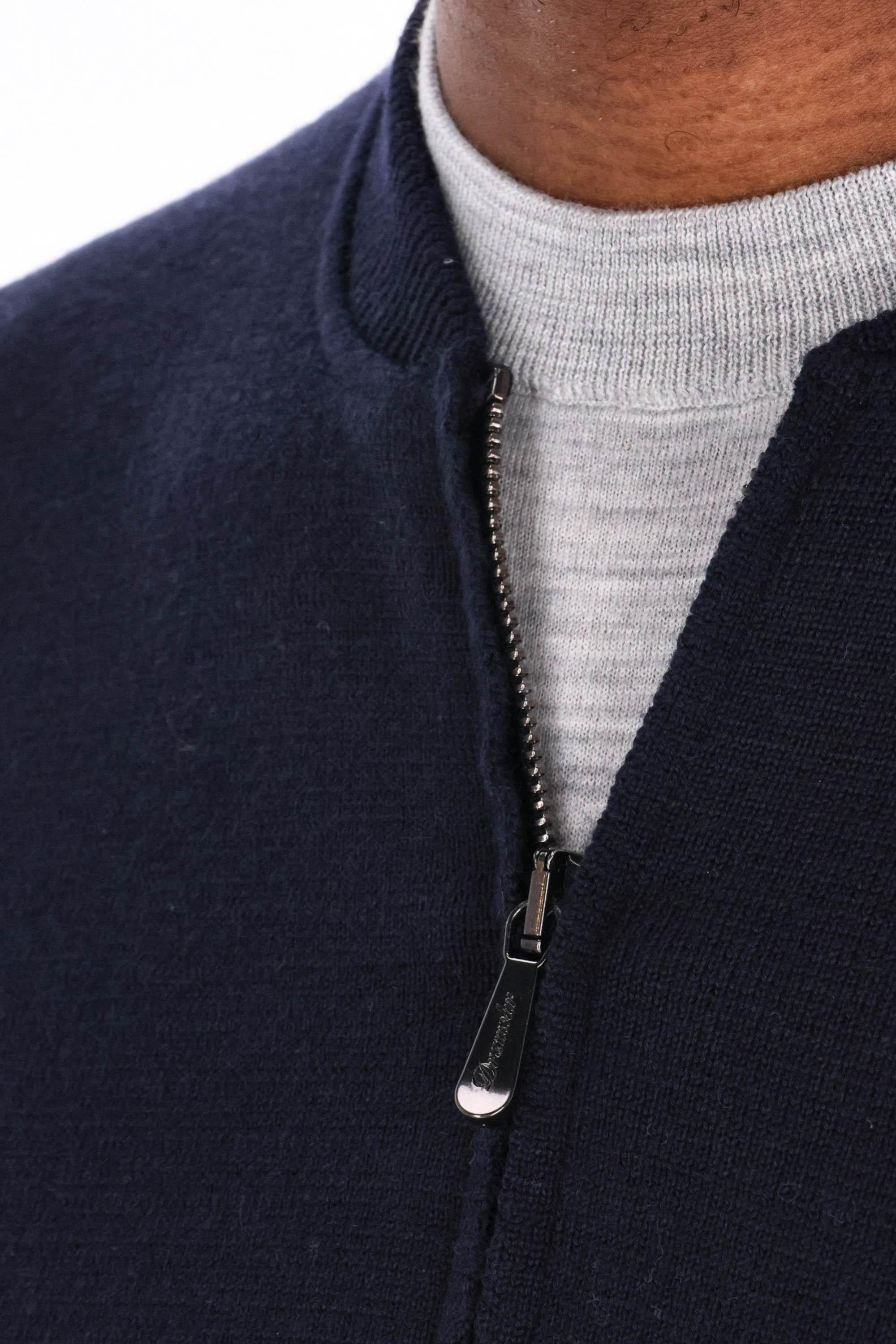 Maglia full zip in lana merinos D1D422-2 790 Drumohr