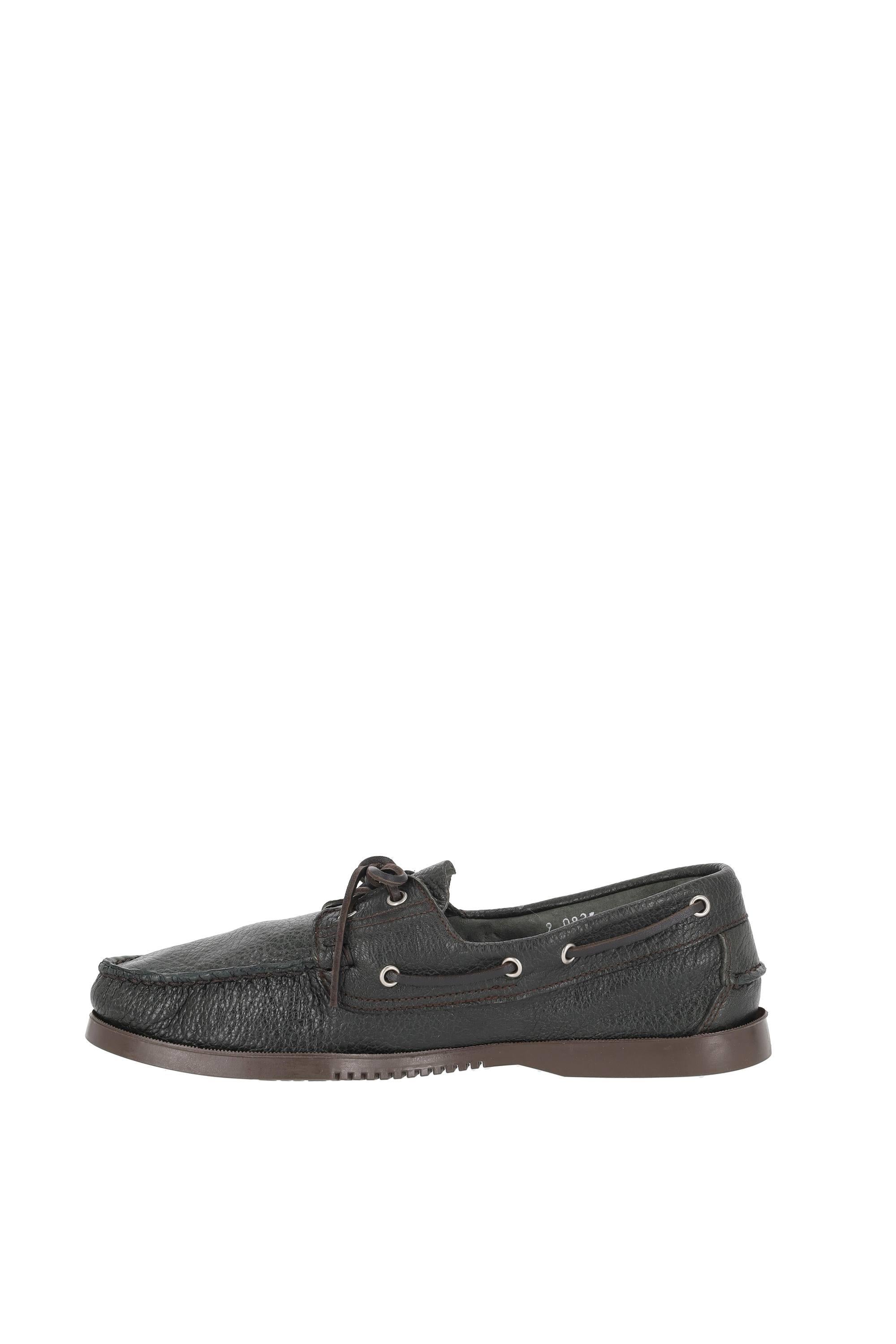 Paraboot Mocassino da barca in pelle di cervo modello Barth 780550 MARRON-CERF KAKI