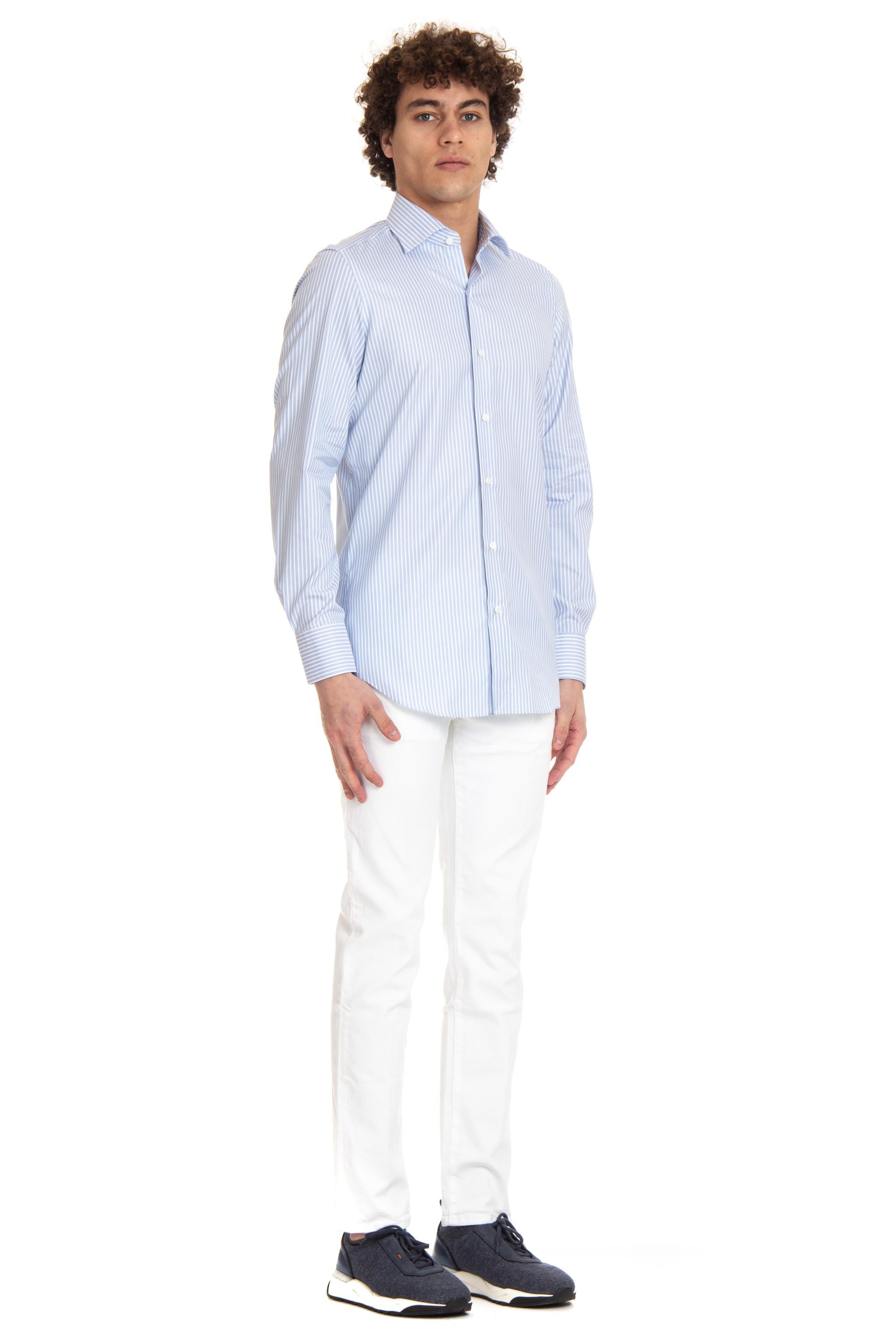Finamore Camicia sartoriale rigata linea Milano C0328 MILANO LUIGI LZ 01