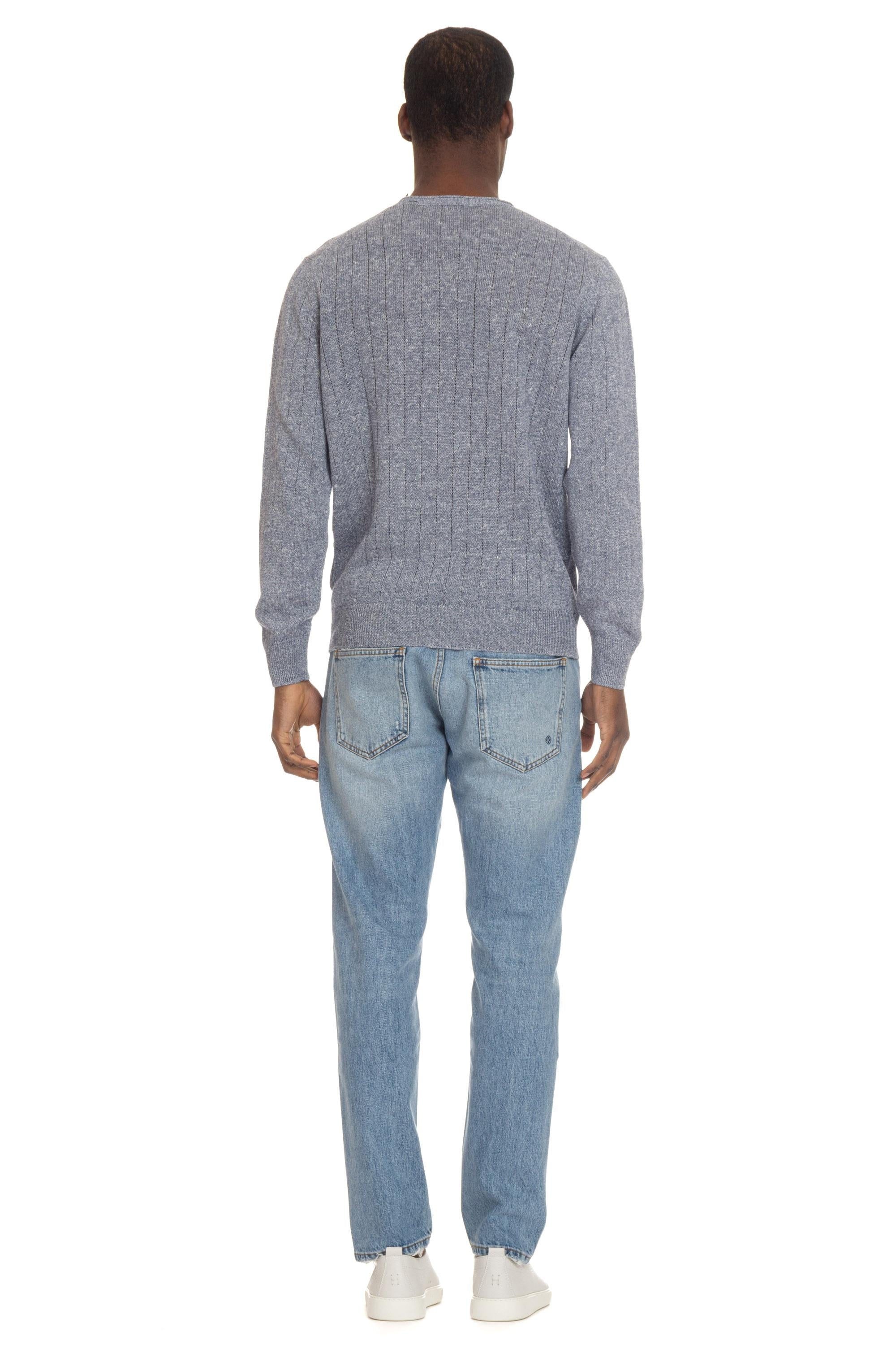 Maglia in lino-cotone melange con rollino 23190 18634/2 570 Gran Sasso