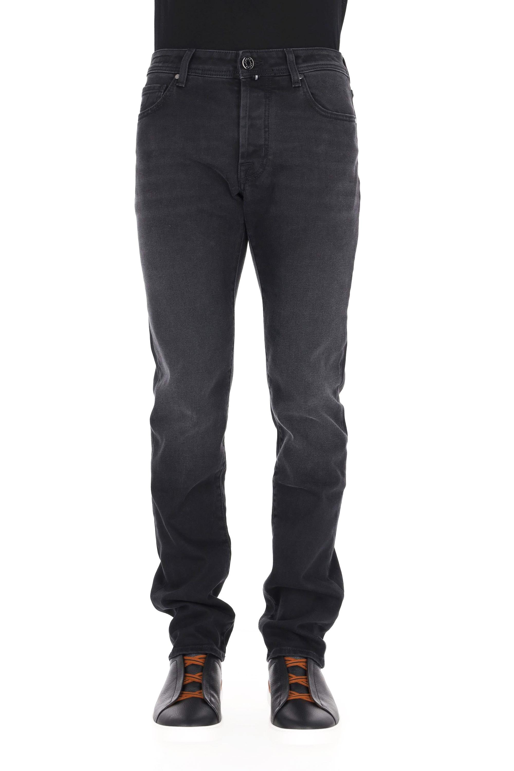 Jacob Cohen Jeans nero delavè in cotone comfort etichetta cavallino Bard fit JUX_QX004 N30 S3591/2 BARD 500D