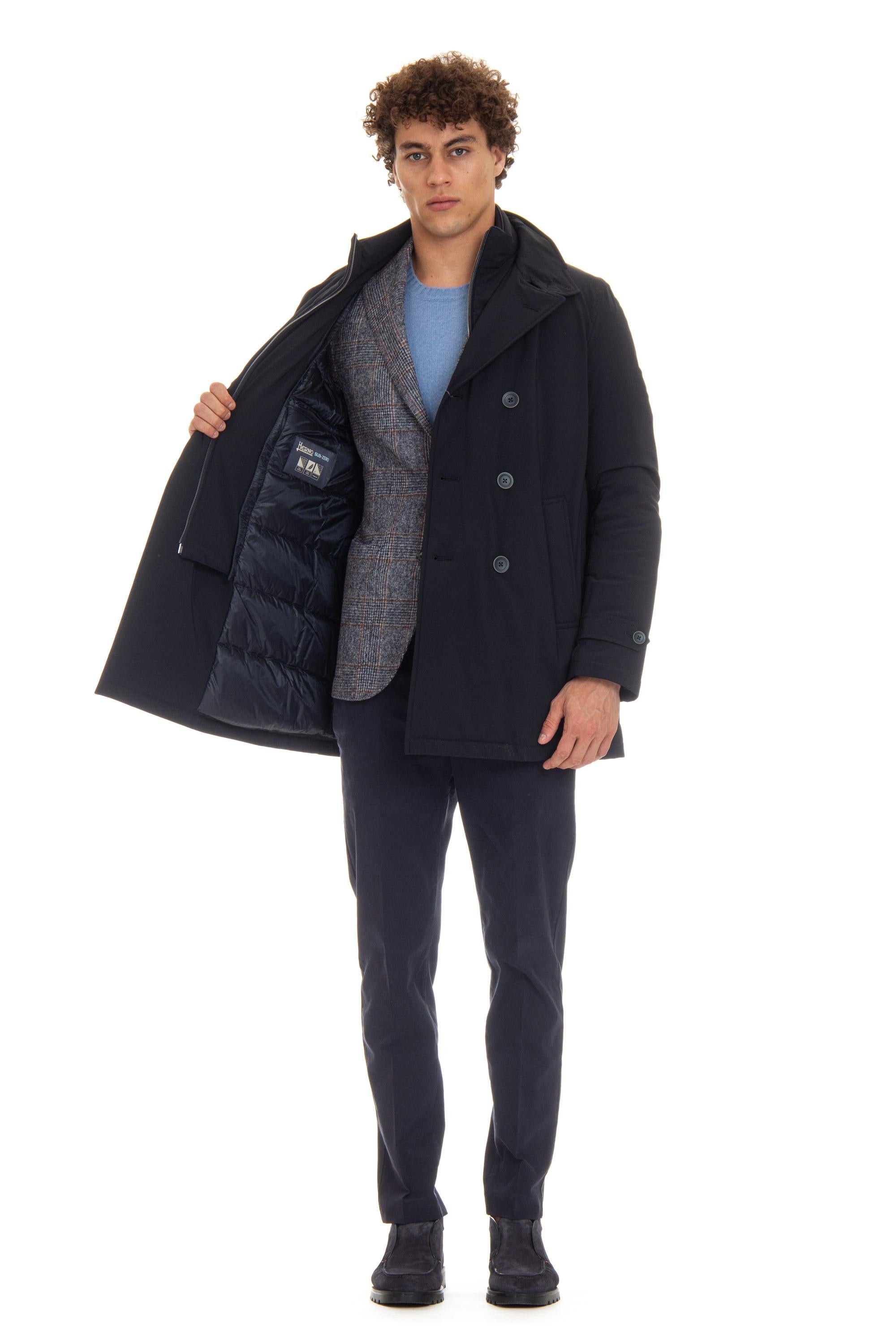 Peacoat lungo in nylon stretch linea Sub Zero PI001180U 12346SZ 9200 Herno