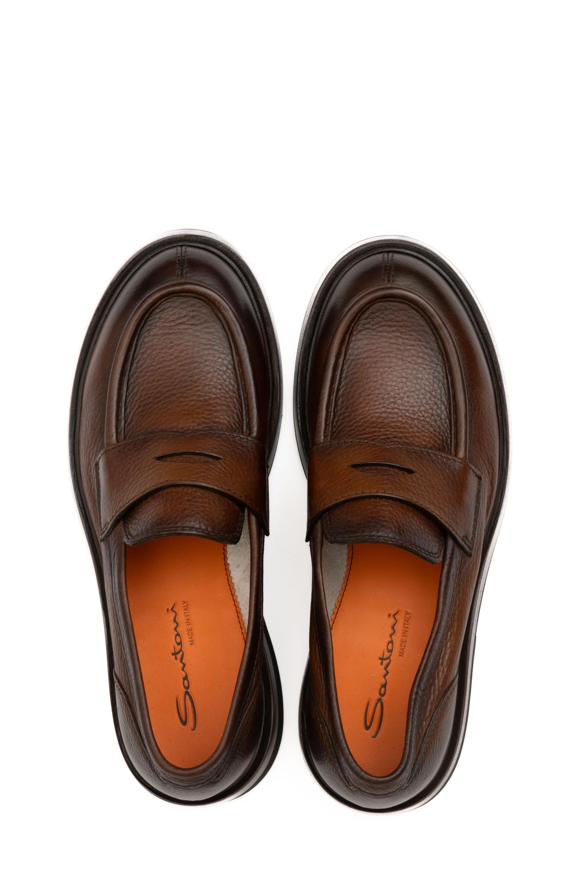 Santoni Mocassino in cervo fondo carro MCAF18365JW6SHAS T50