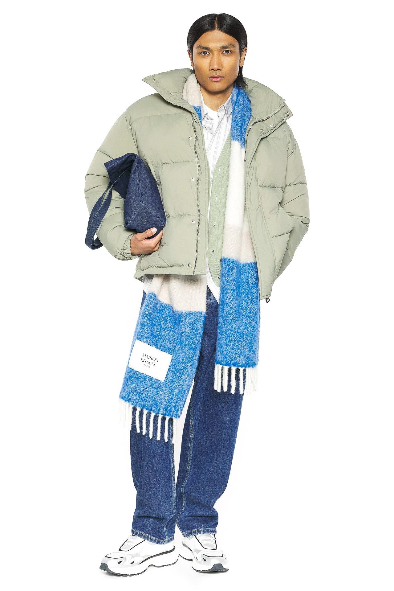 Maison Kitsuné Sciarpa in misto alpaca con logo PM06203WA0022 0360