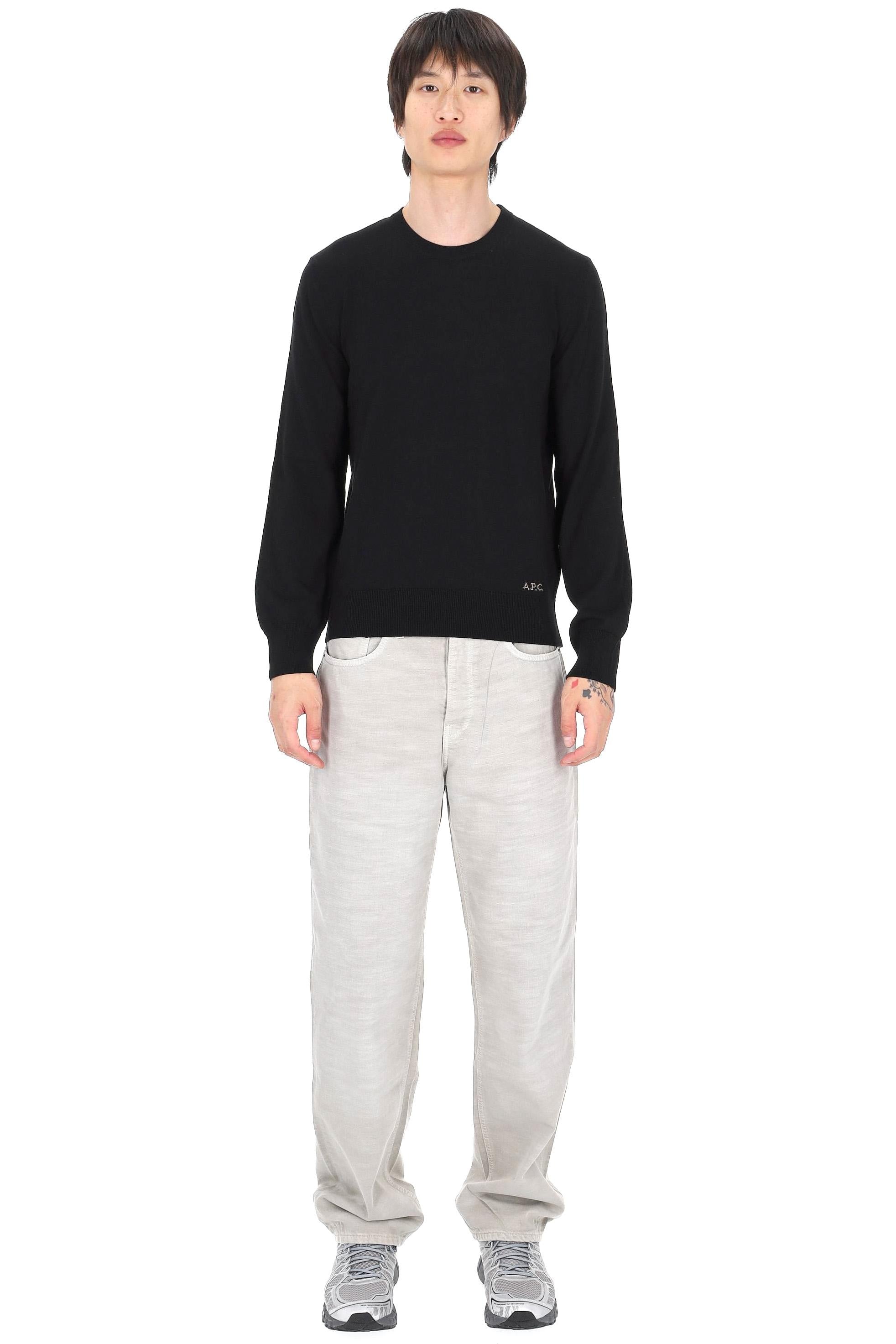 A.P.C. Maglia girocollo in cotone con logo COEZJ-H23455 LZZ-NOIR