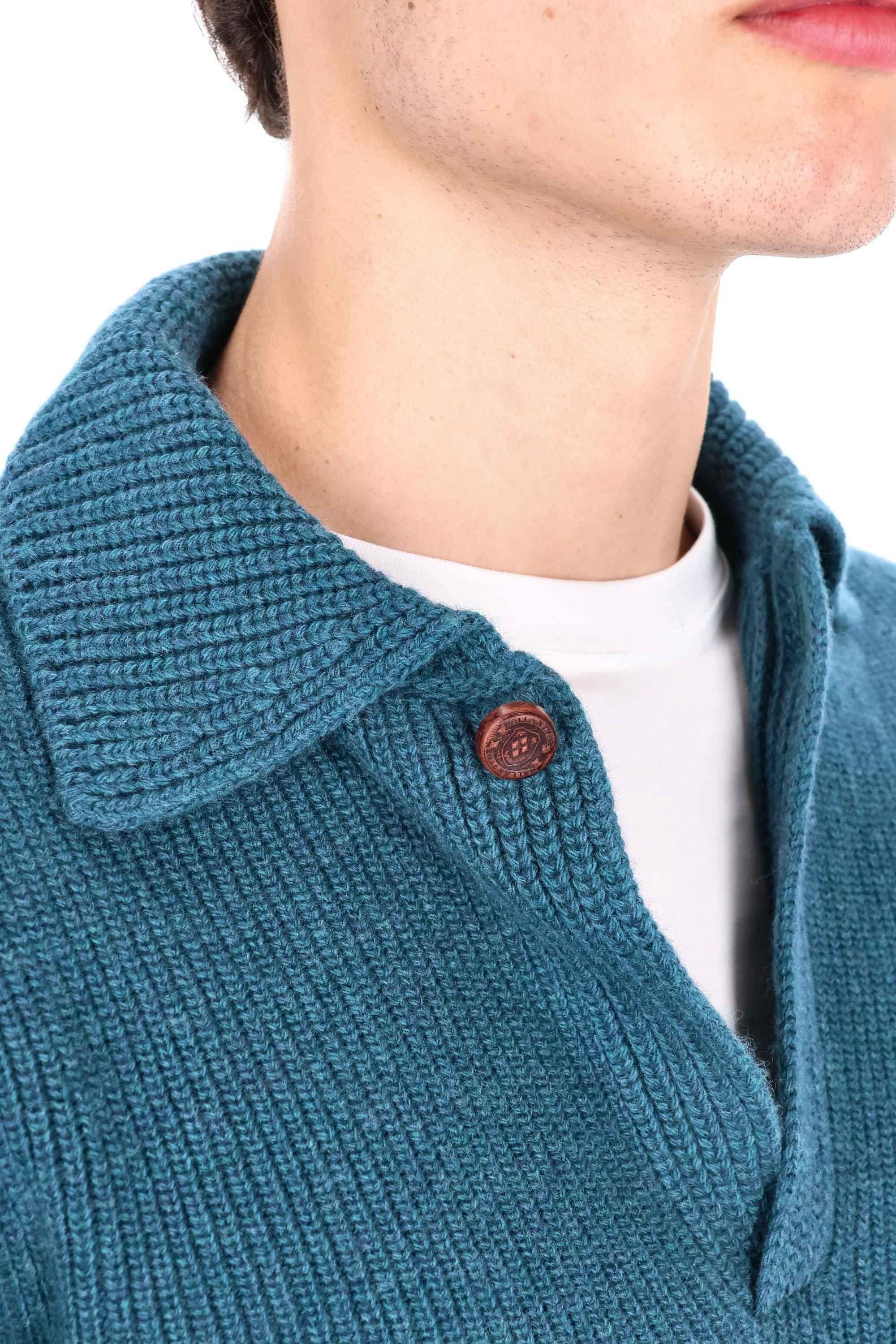 Ballantyne Polo-maglieria in lana scollo V con bottone singolo B2W201 7W067 12727