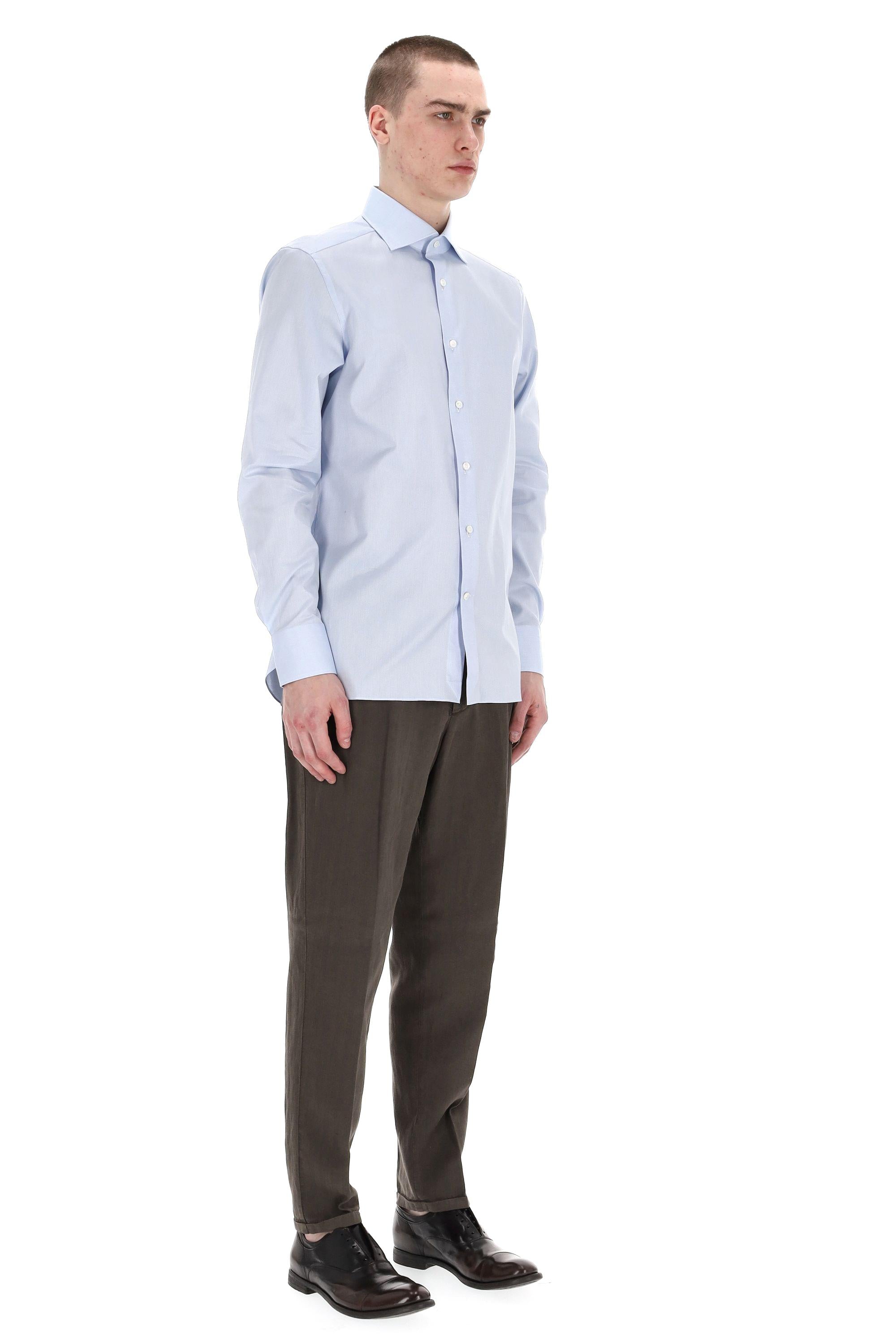 Zegna Camicia tramata in cotone Trofeo 903902A9 9MS0BA AZZ