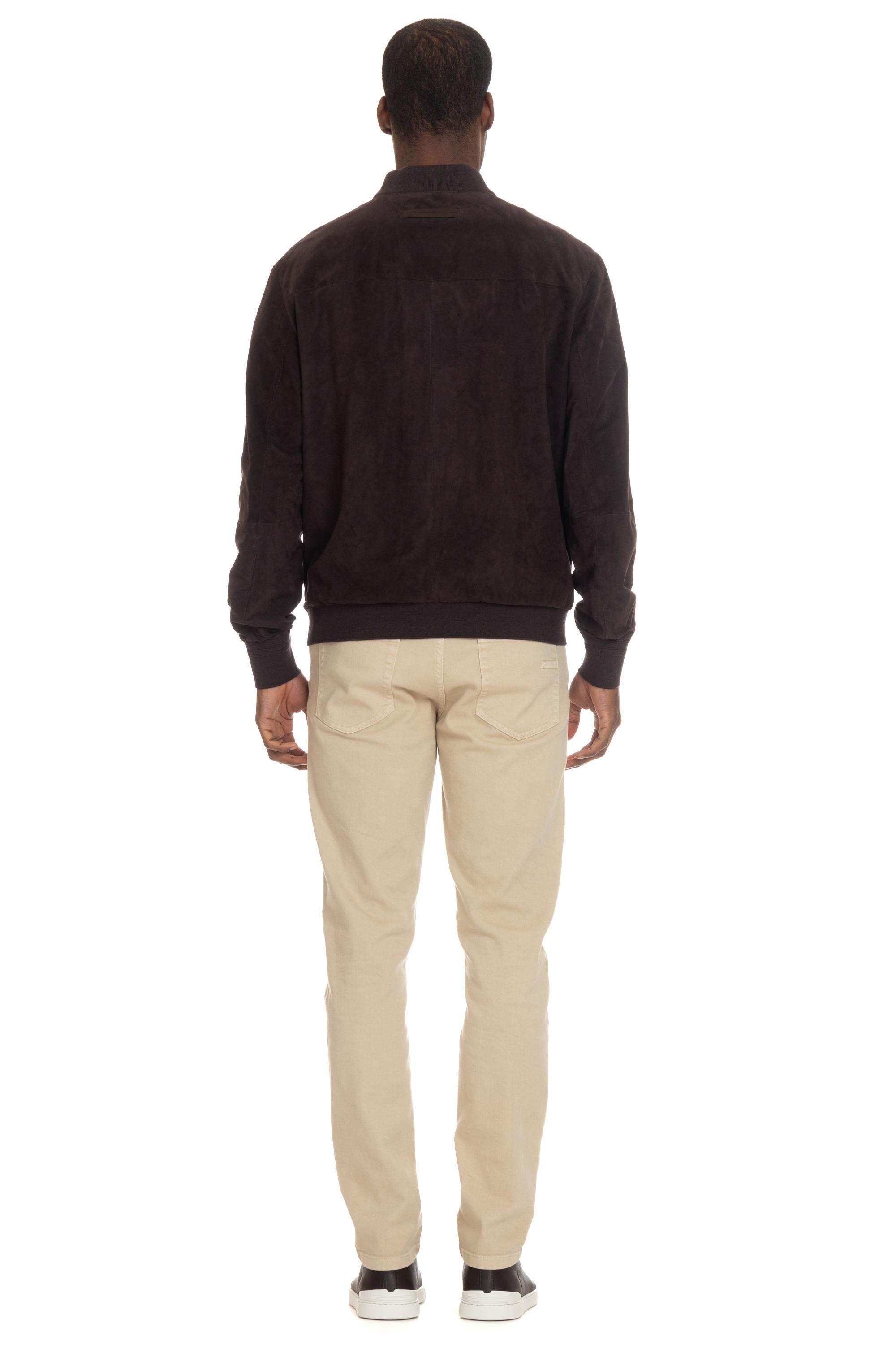 Bomber in camoscio collo baseball UDPVMA7-D169/2 M09 Zegna