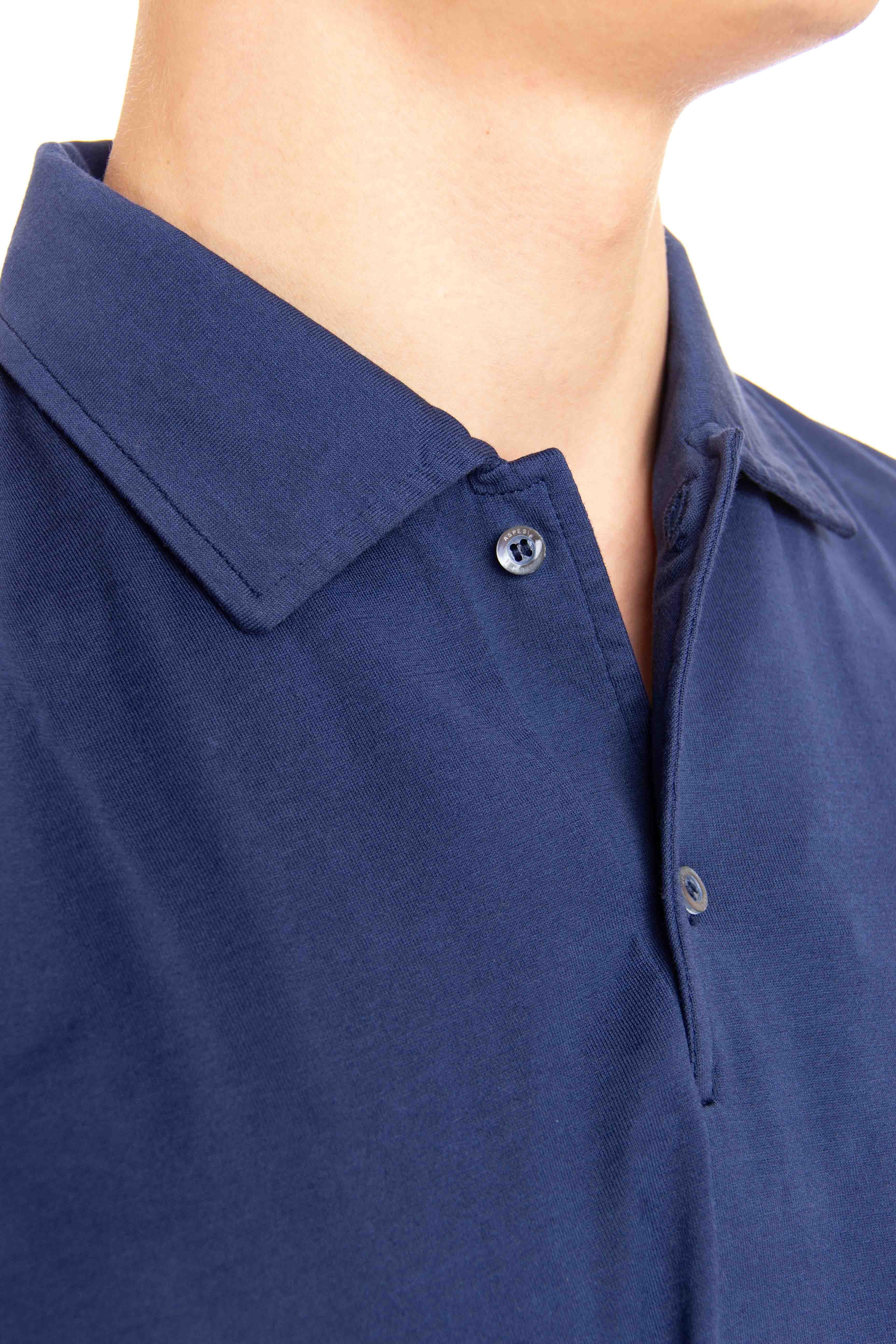 Polo in jersey di cotone collo paramontura AY15 2438 85096 Aspesi