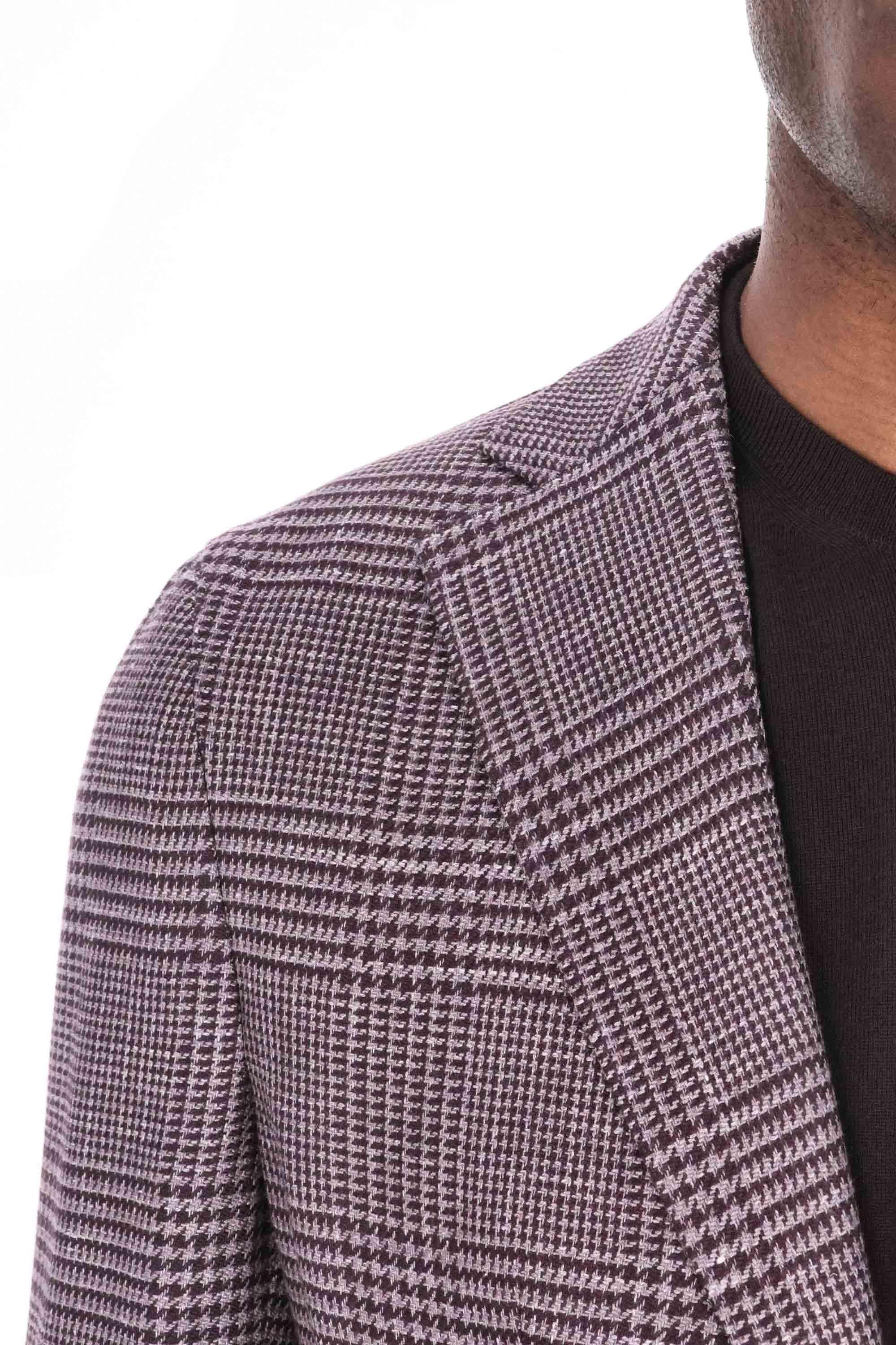 Eleventy Giacca principe di galles in lana-lino-seta L75GIAC12 TES0L099 81