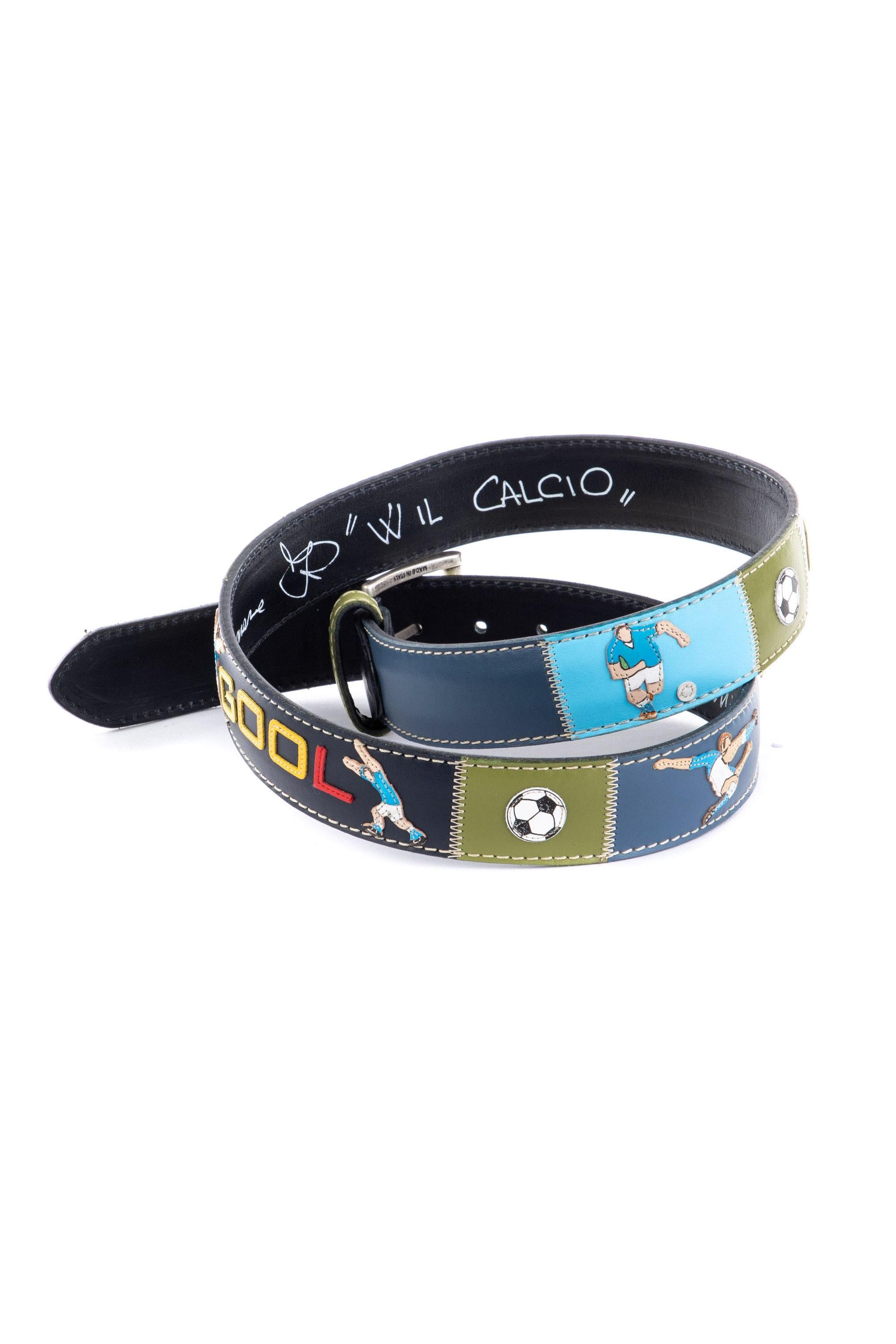 Artigianato Italiano Cintura artigianale in pelle "W il Calcio" W IL CALCIO NN