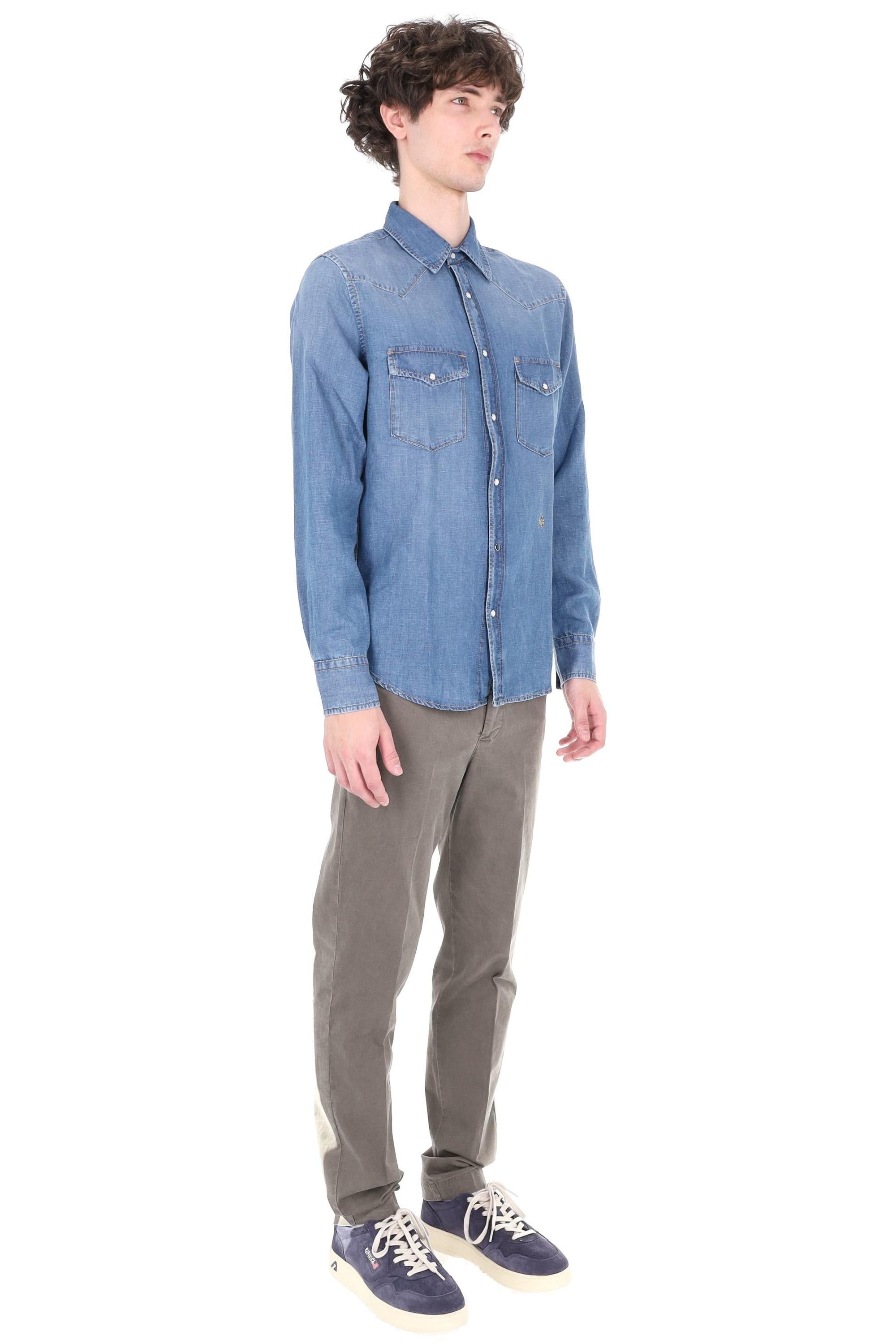 Jacob Cohen Camicia denim texas in cotone-lino C0002-017-T883A 300D