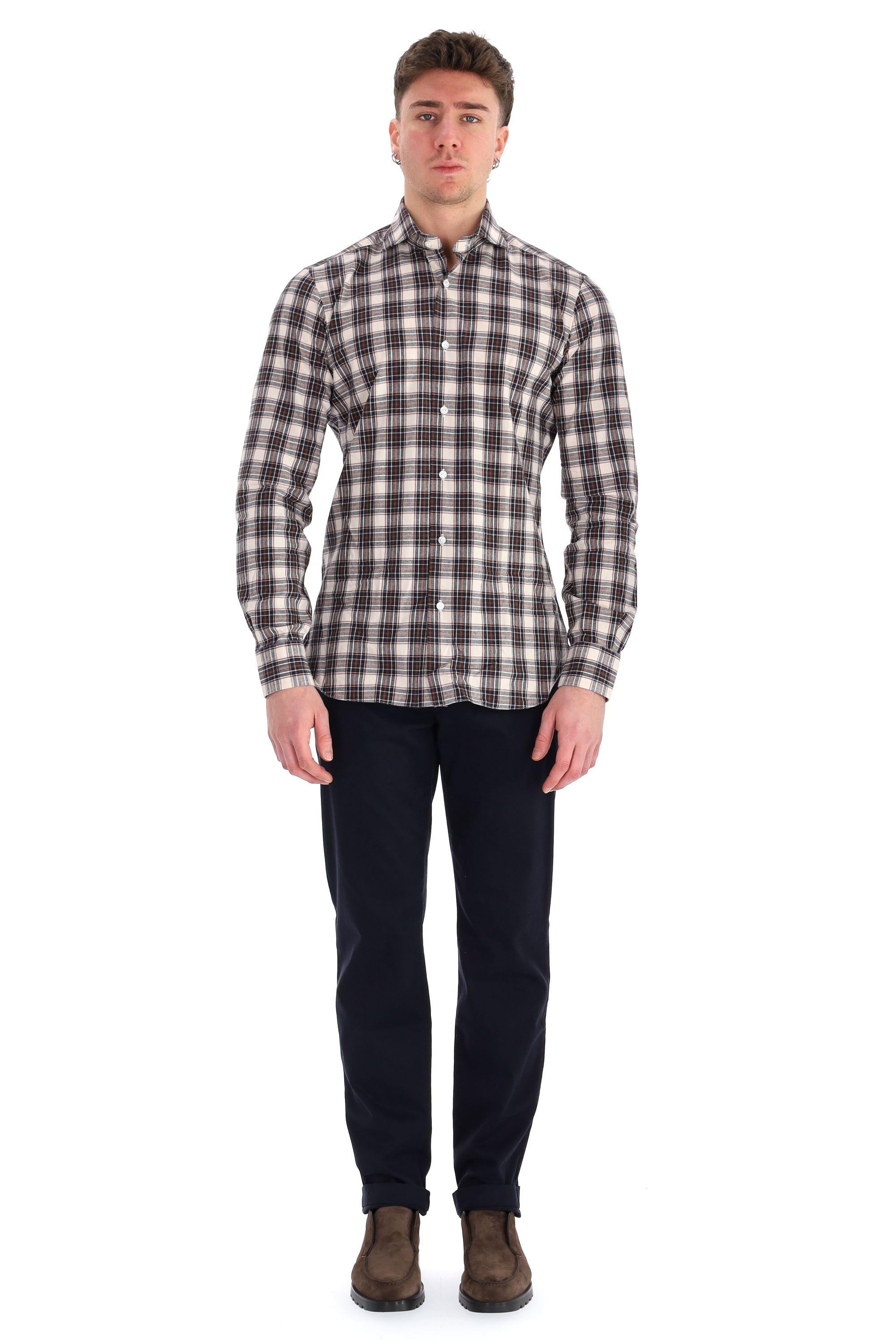 Camicia sartoriale in flanella check 17039 3 Borriello